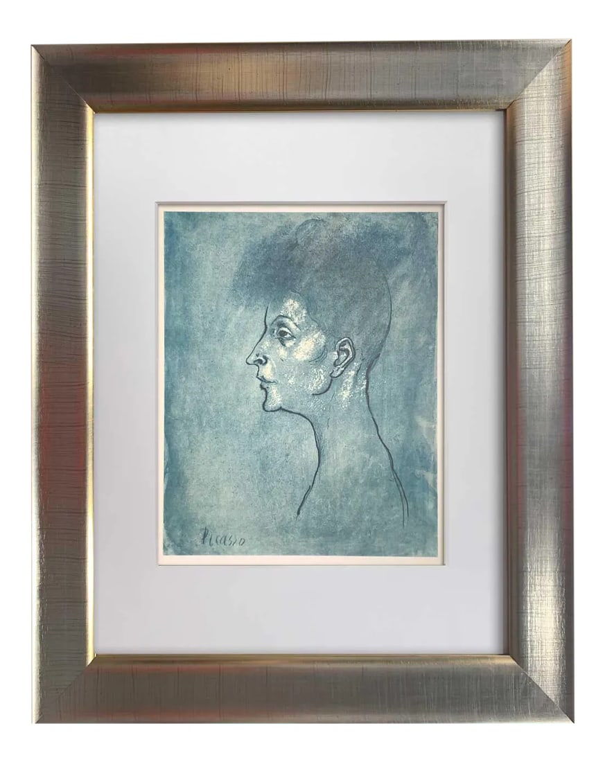Pablo Picasso Limited Edition Lithograph - Head of a Woman | Signed 1946: Pablo Picasso Limited Edition Lithograph Titled: Head of a Woman 1905 and is Signed in the matrix (Picasso). Size: 48.3x33 cm. Sur les presses de Albert Carman, 1946. Limited edition on woven paper.