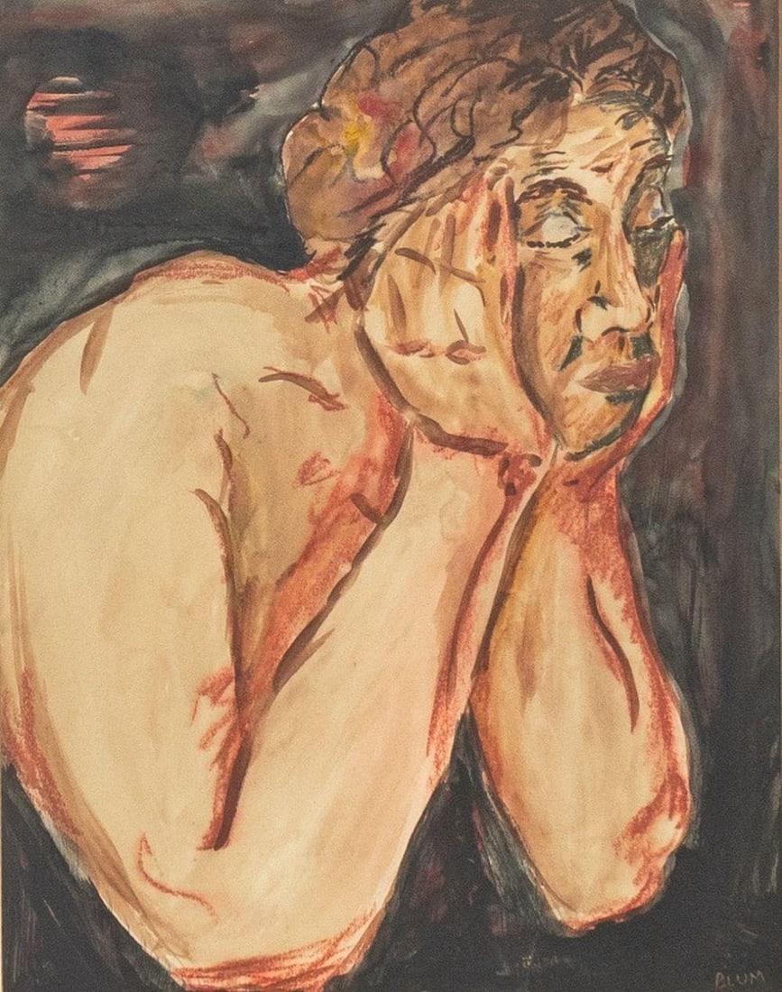 Charles Blum Portrait of a Man Mix Media on Paper - 2