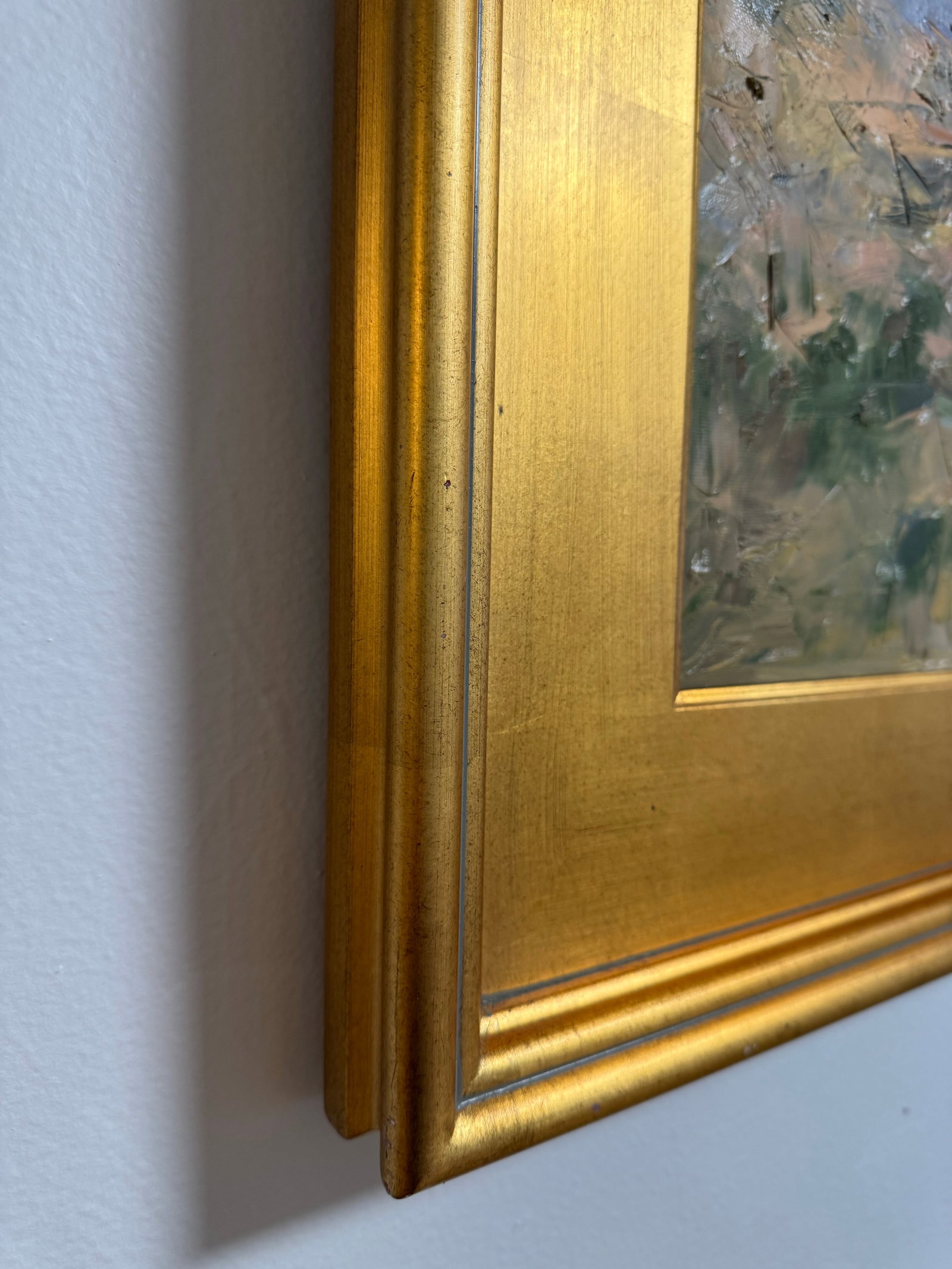 1970s Signed Oil Landscape Painting by p.k. Jones in Gilt Wood Frame - 5