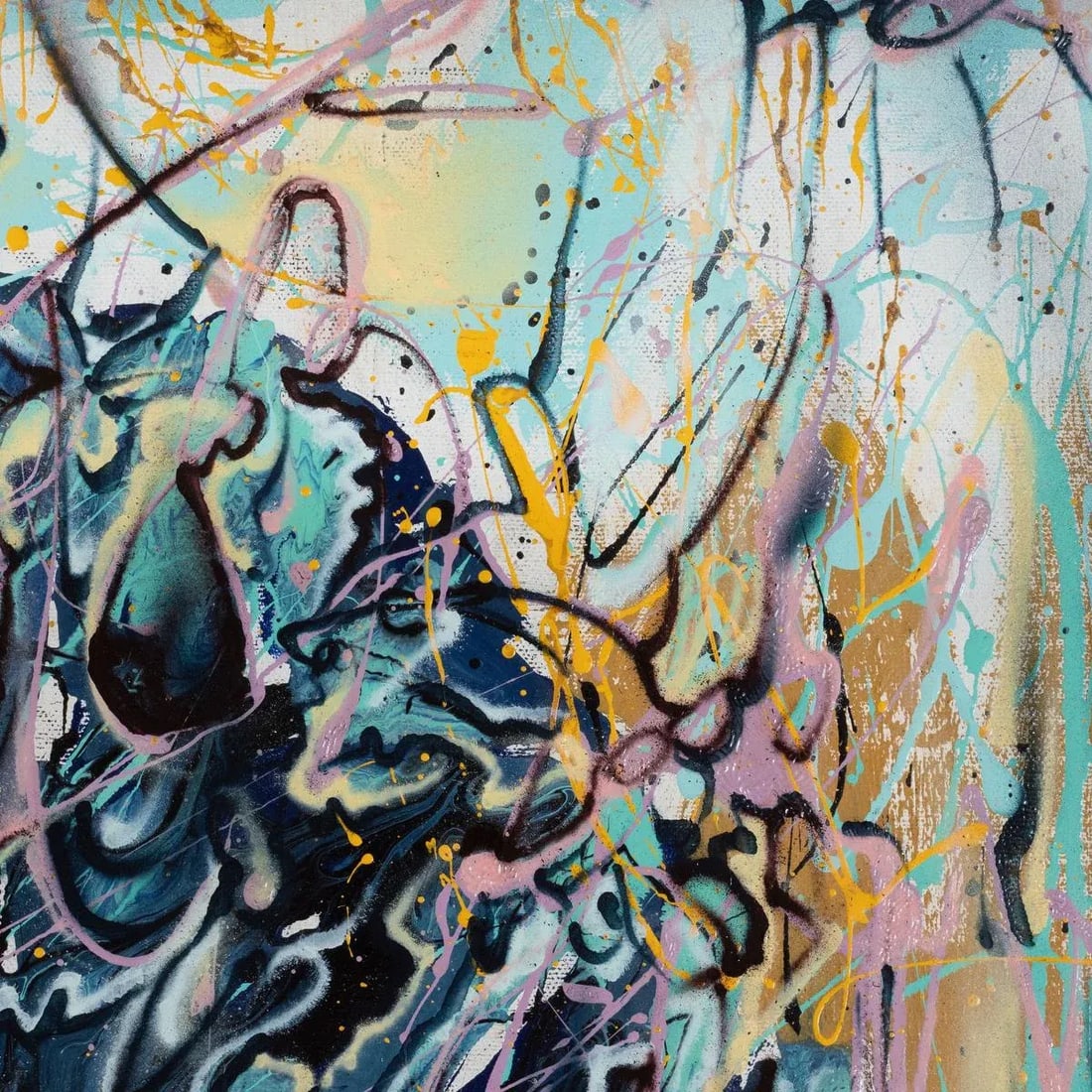 Portrait of Man in Suit Contemporary Modernist Abstract Figurative Oil Painting by Costain - 7