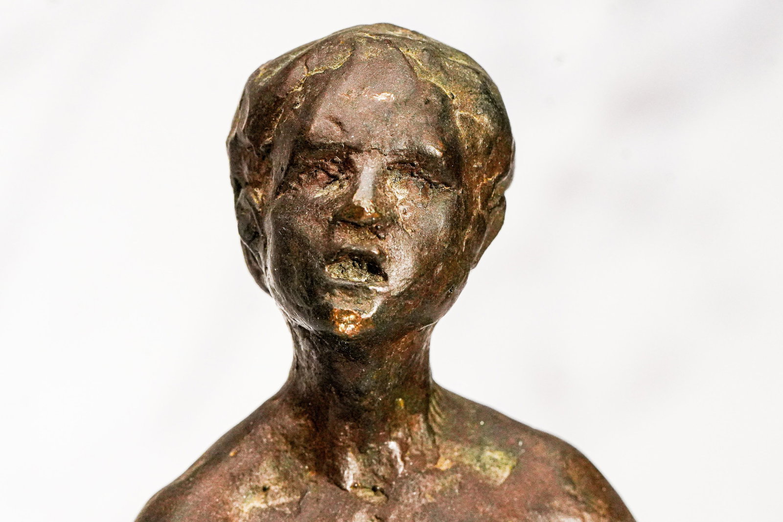 Solid Bronze Female Nude Sculpture on Marble Base Antique Statue - 4