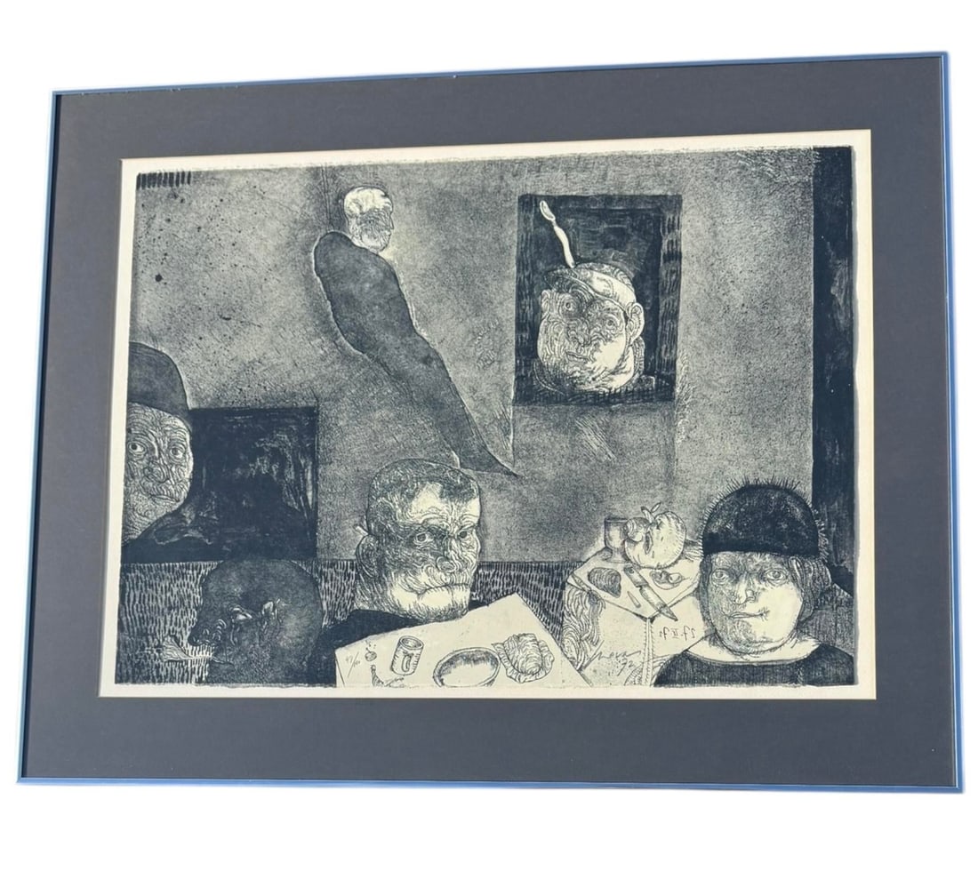 Jose Luis Cuevas (Mexican 1934-2017) "The Poet in the Dining Room," 1972 - 13