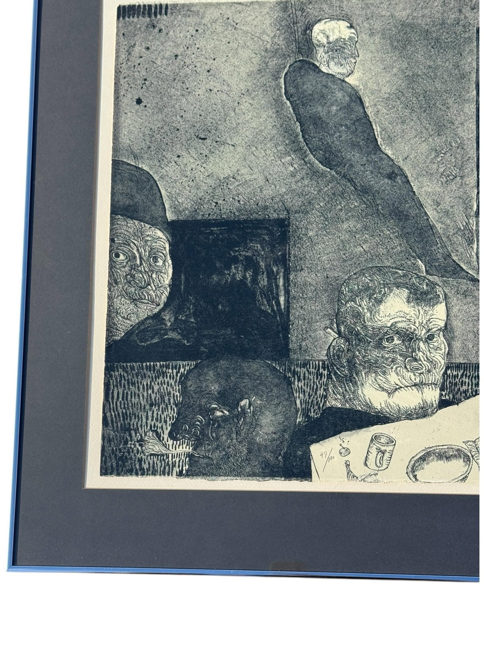 Jose Luis Cuevas (Mexican 1934-2017) "The Poet in the Dining Room," 1972 - 16