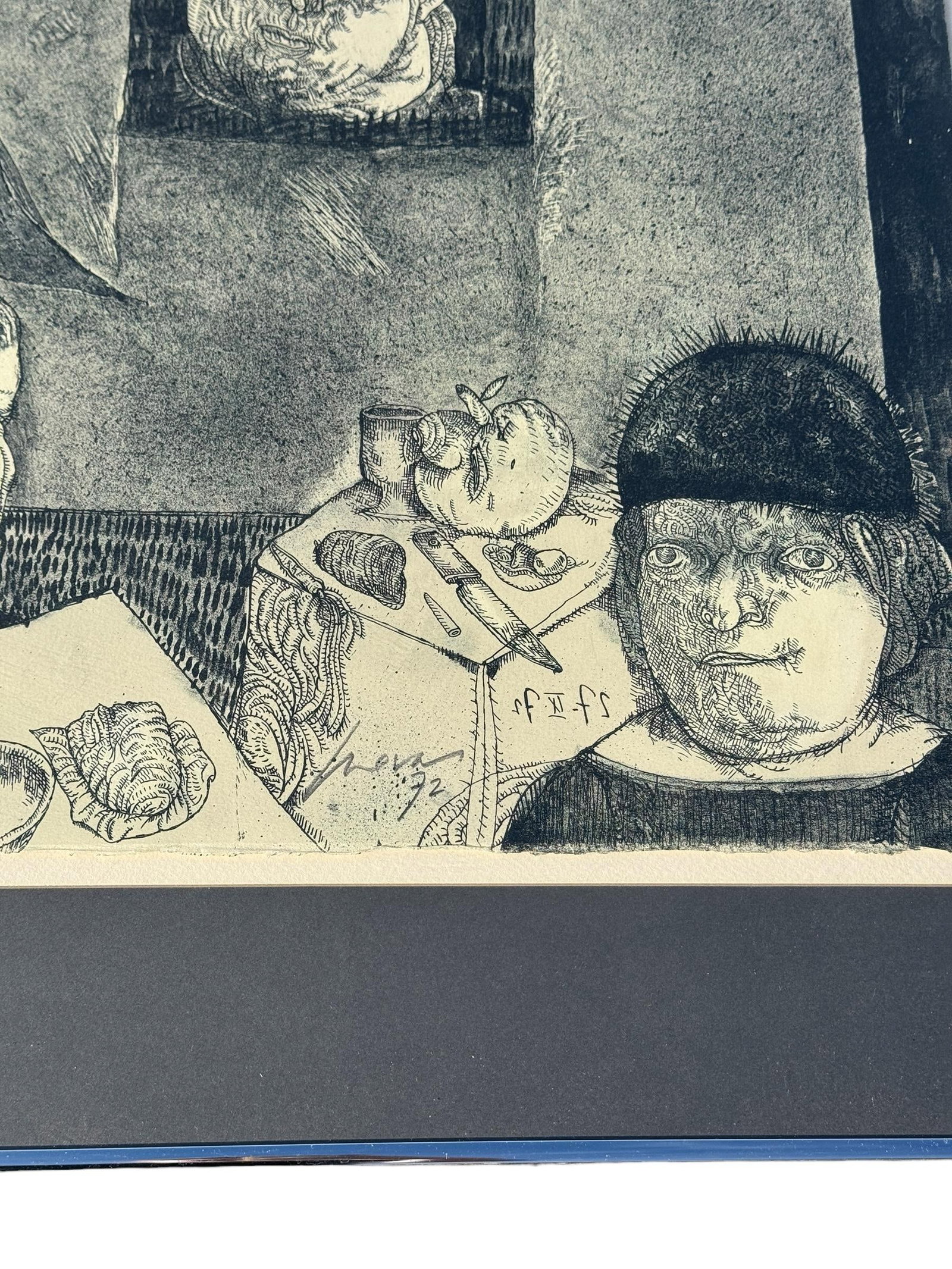 Jose Luis Cuevas (Mexican 1934-2017) "The Poet in the Dining Room," 1972 - 8