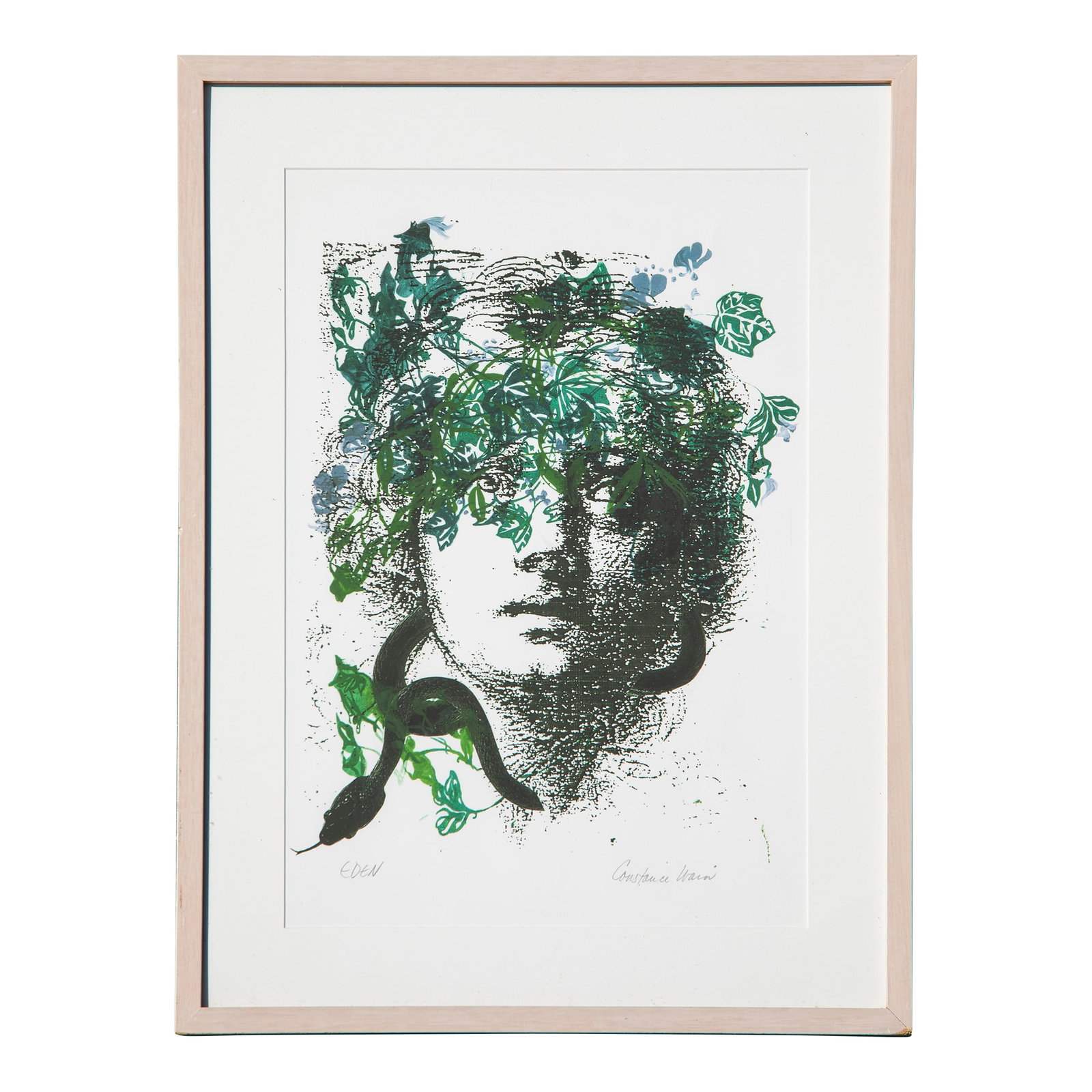 Eden From the Sophia Series (Original Art - Mixed Media and Lithography): Constance Wain Schwartz was a New York-based fine artist trained at Pratt Institute, the Art Students League, Hunter College, and Queens College, where she earned a B.A. in Fine Arts, as well as an