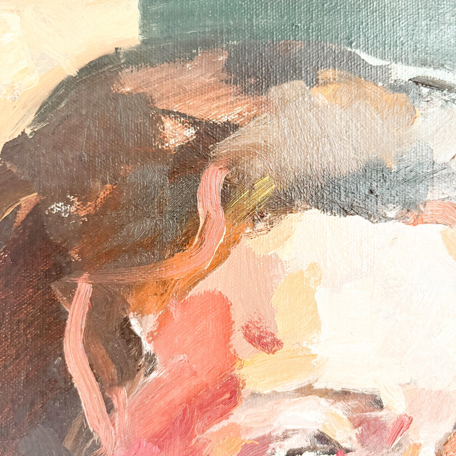 1960's Woman Portrait Oil Painting - 4