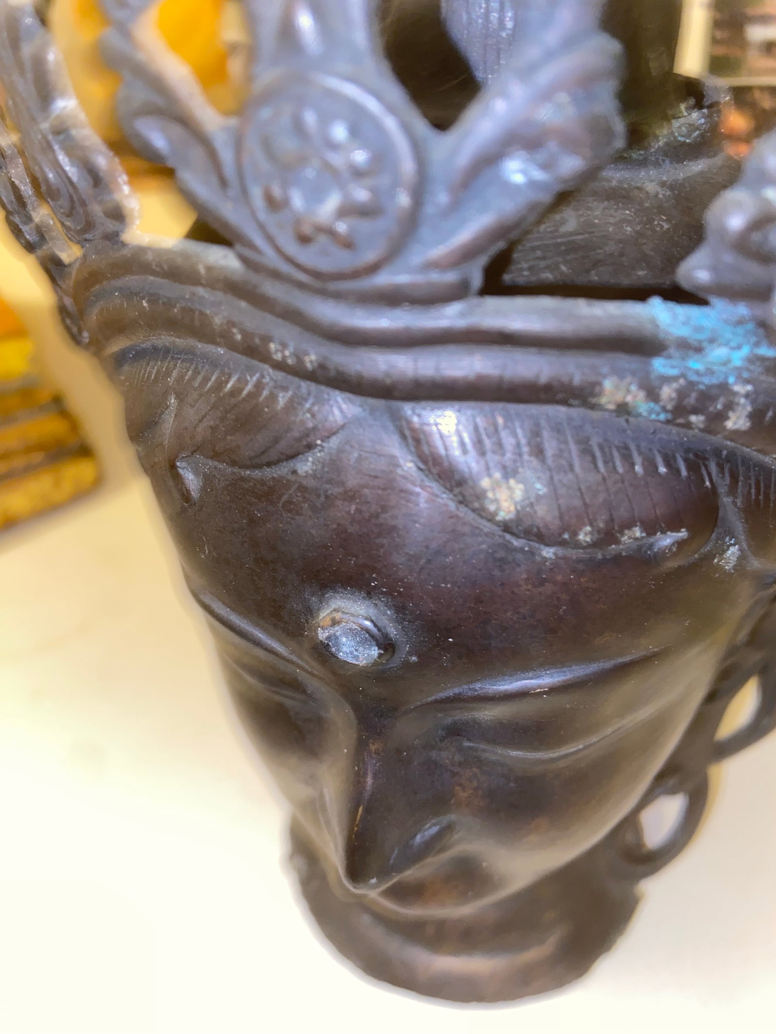 Early 20th Century Tibetan/Nepalese Bronze Bodhisattva Head - Hollow Cast - 2