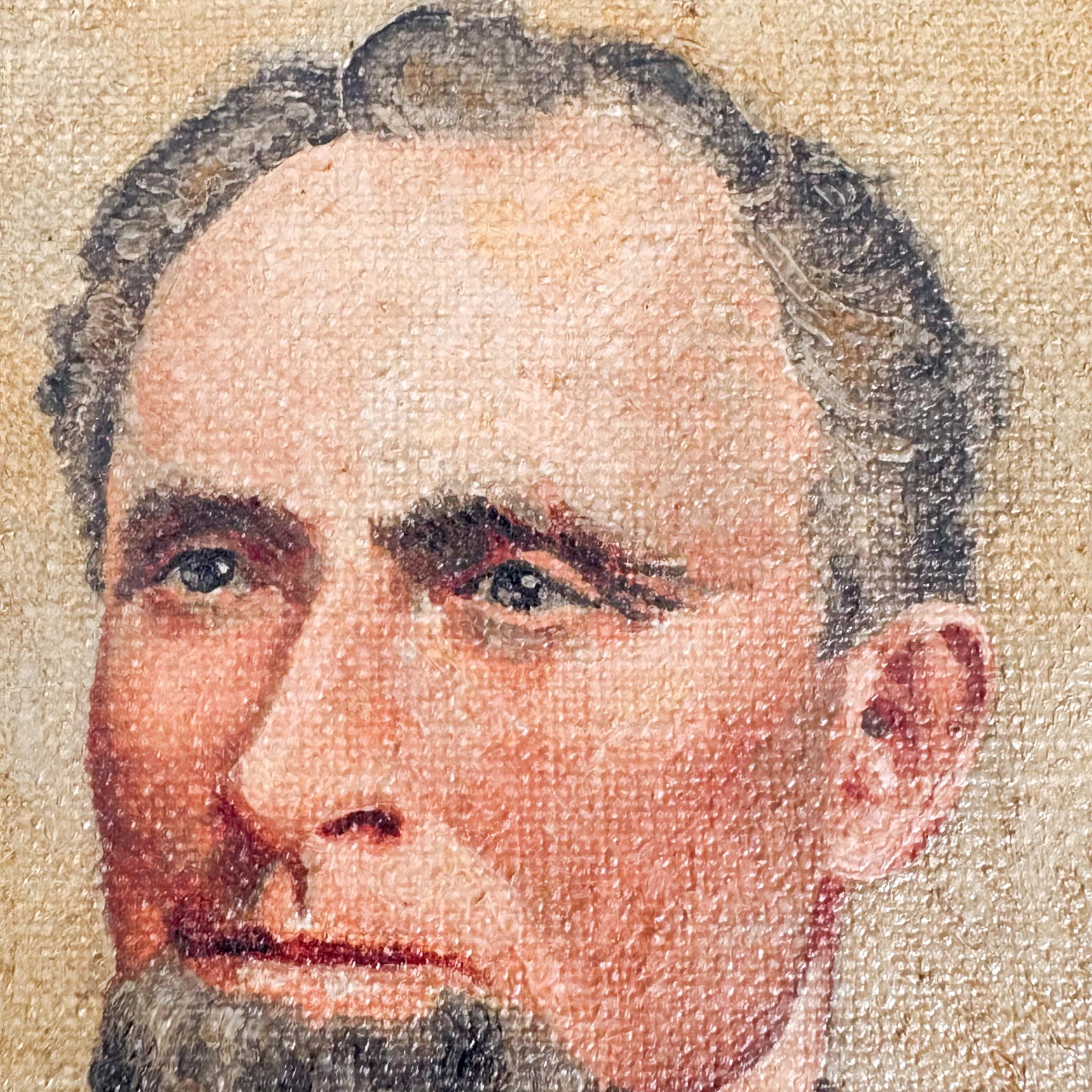 Antique 1800's Oil Portrait Painting, 19th Century Male Portrait - 2