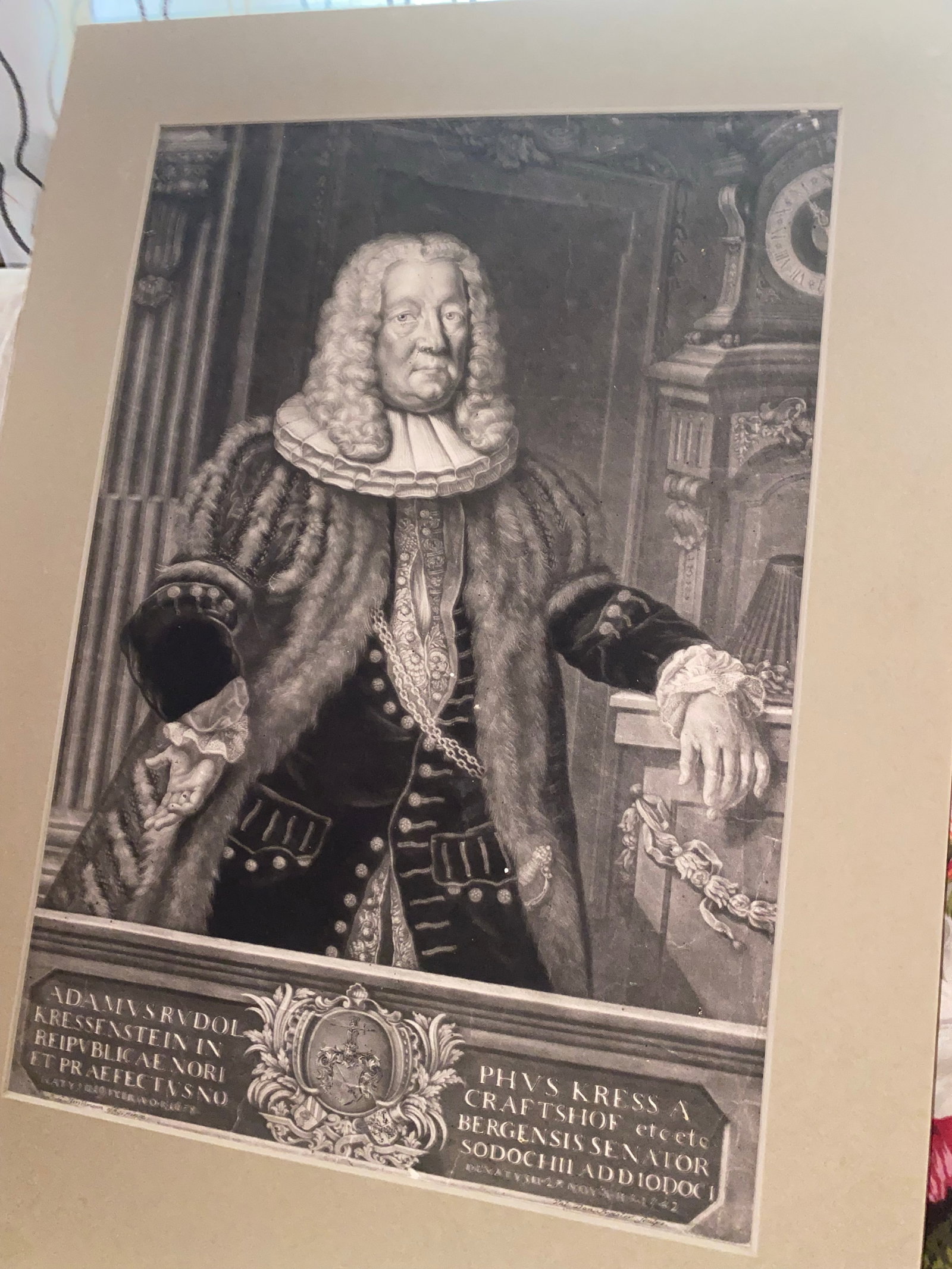 18th-Century German Mezzotint Portrait of Adam Rudolph Kress Von Kressenstein. - 2