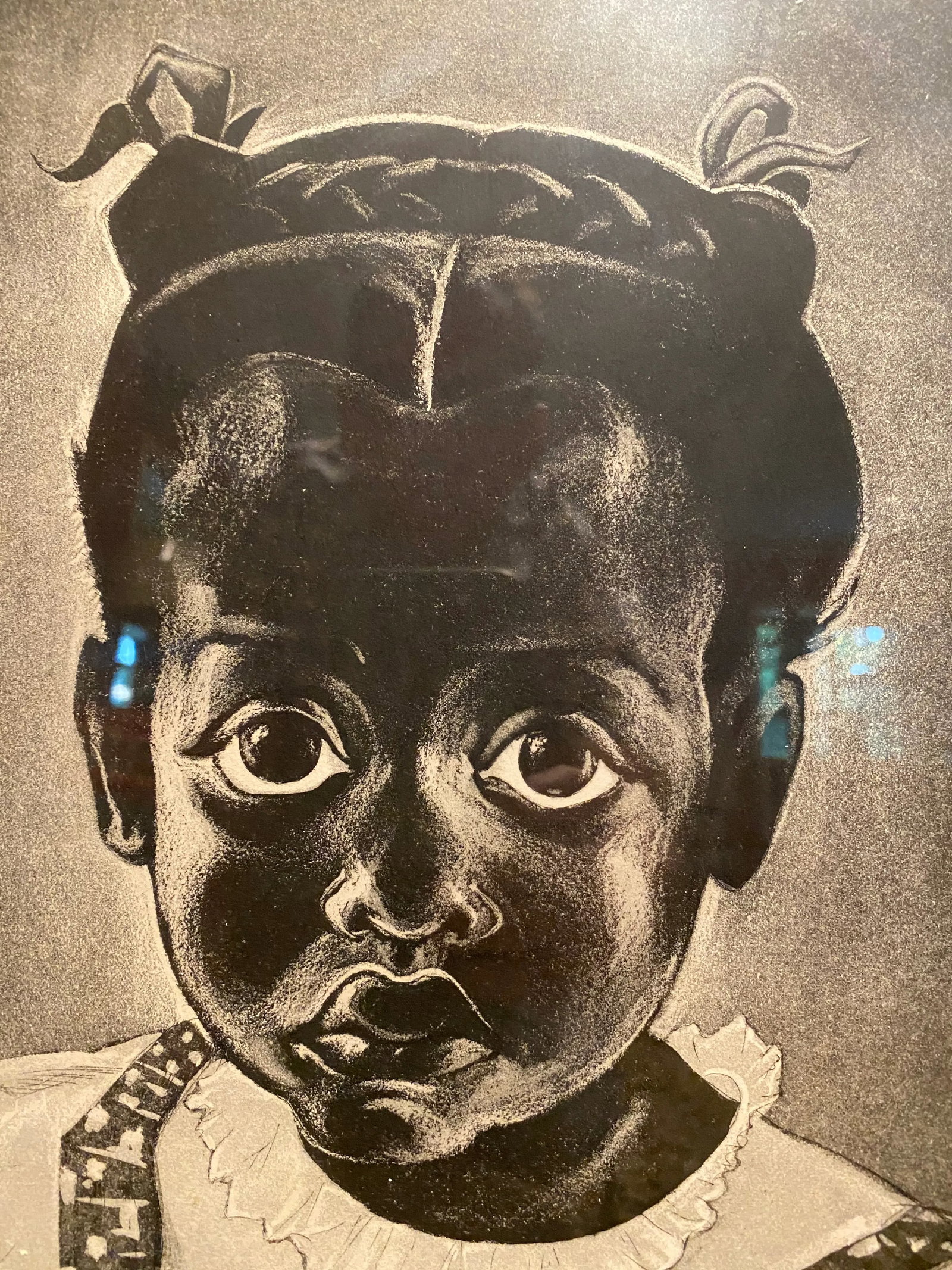 Mid 20th Century Portrait of a Child Lithograph by Loraine Moore, Framed - 3