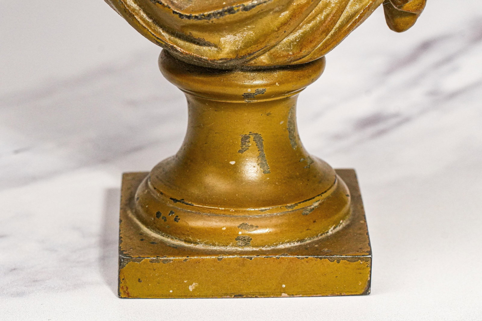 Cast Metal Painted Warrior Bust Antique Victorian Statue Sculpture Home Decor Grand Tour Style - 8