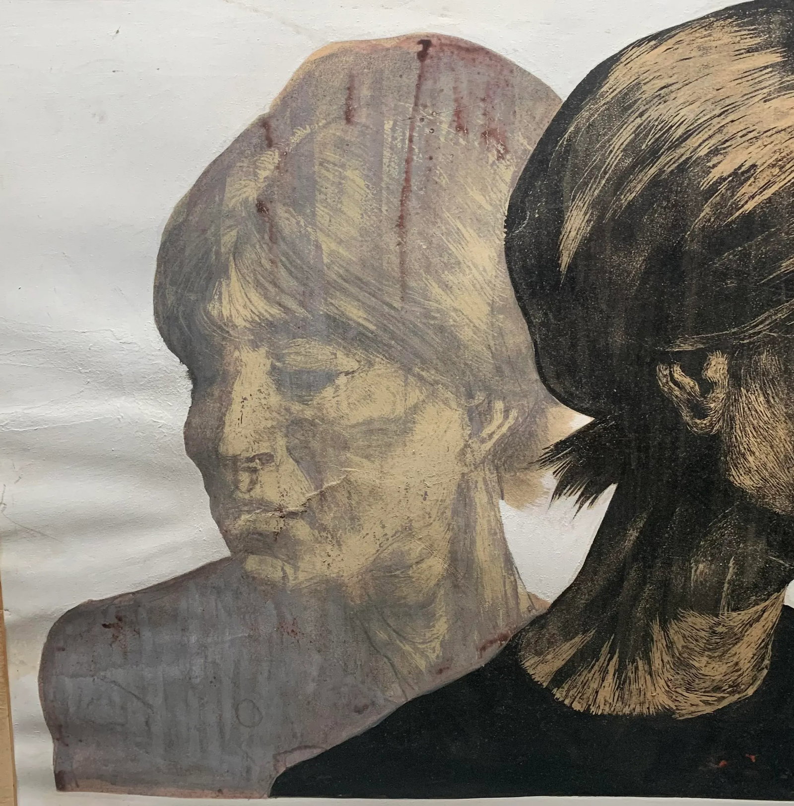 1966 "Three Women Portrait" Spanish School Mixed-Media Painting by Francisco Garcia Gomez, Framed - 5