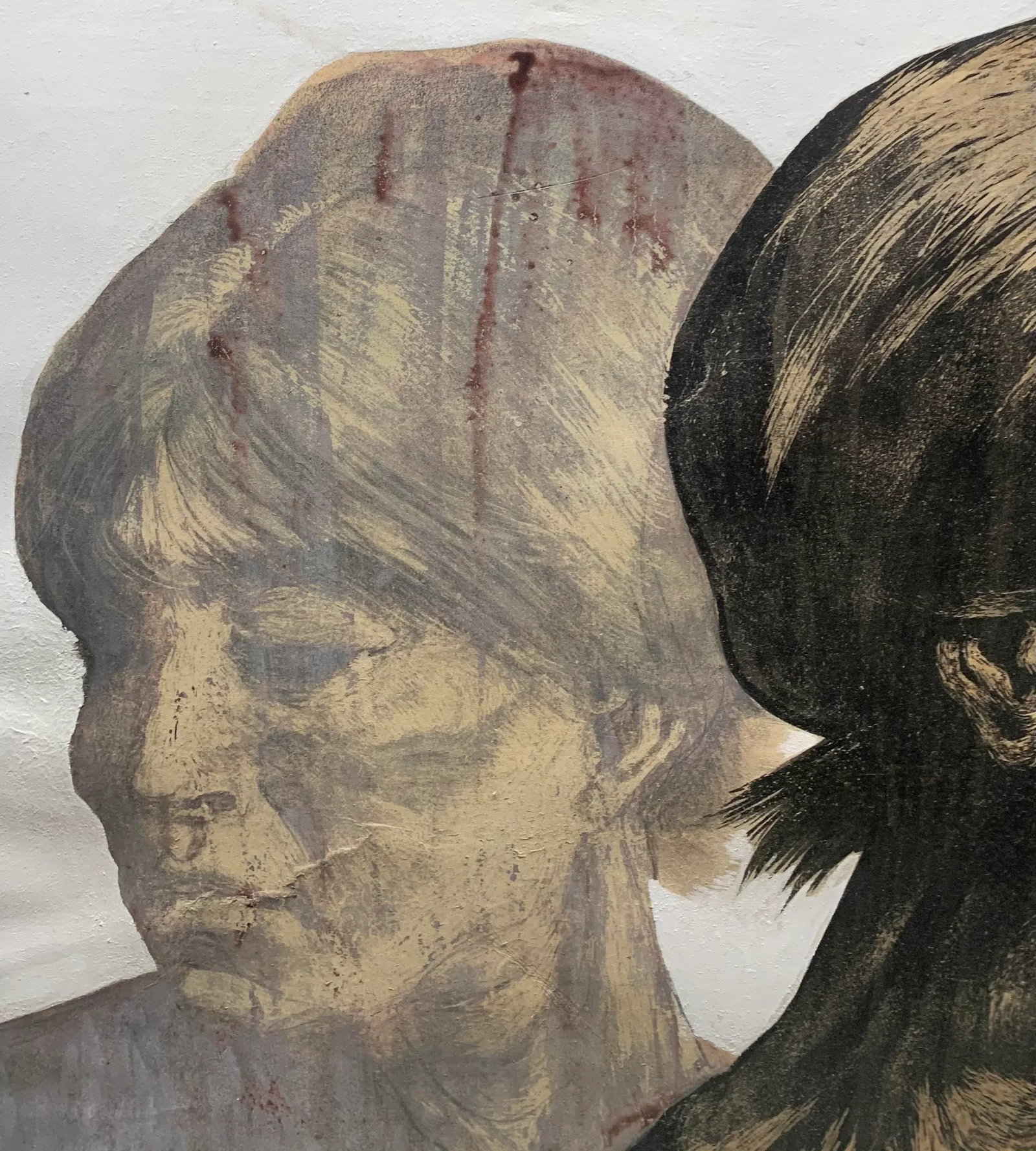 1966 "Three Women Portrait" Spanish School Mixed-Media Painting by Francisco Garcia Gomez, Framed - 6