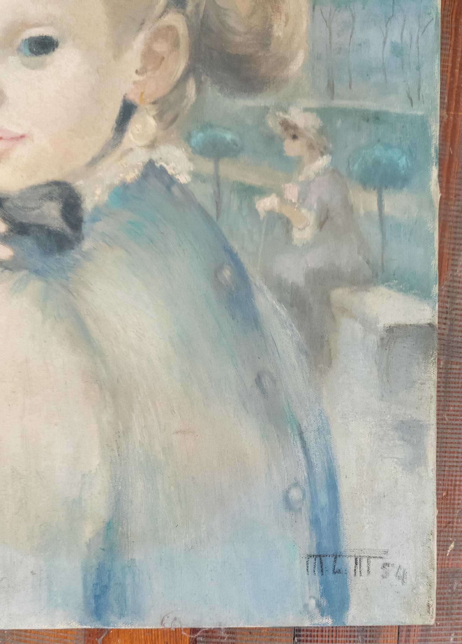 Mid-Century French Impressionist Style Painting of a Young Lady - 5