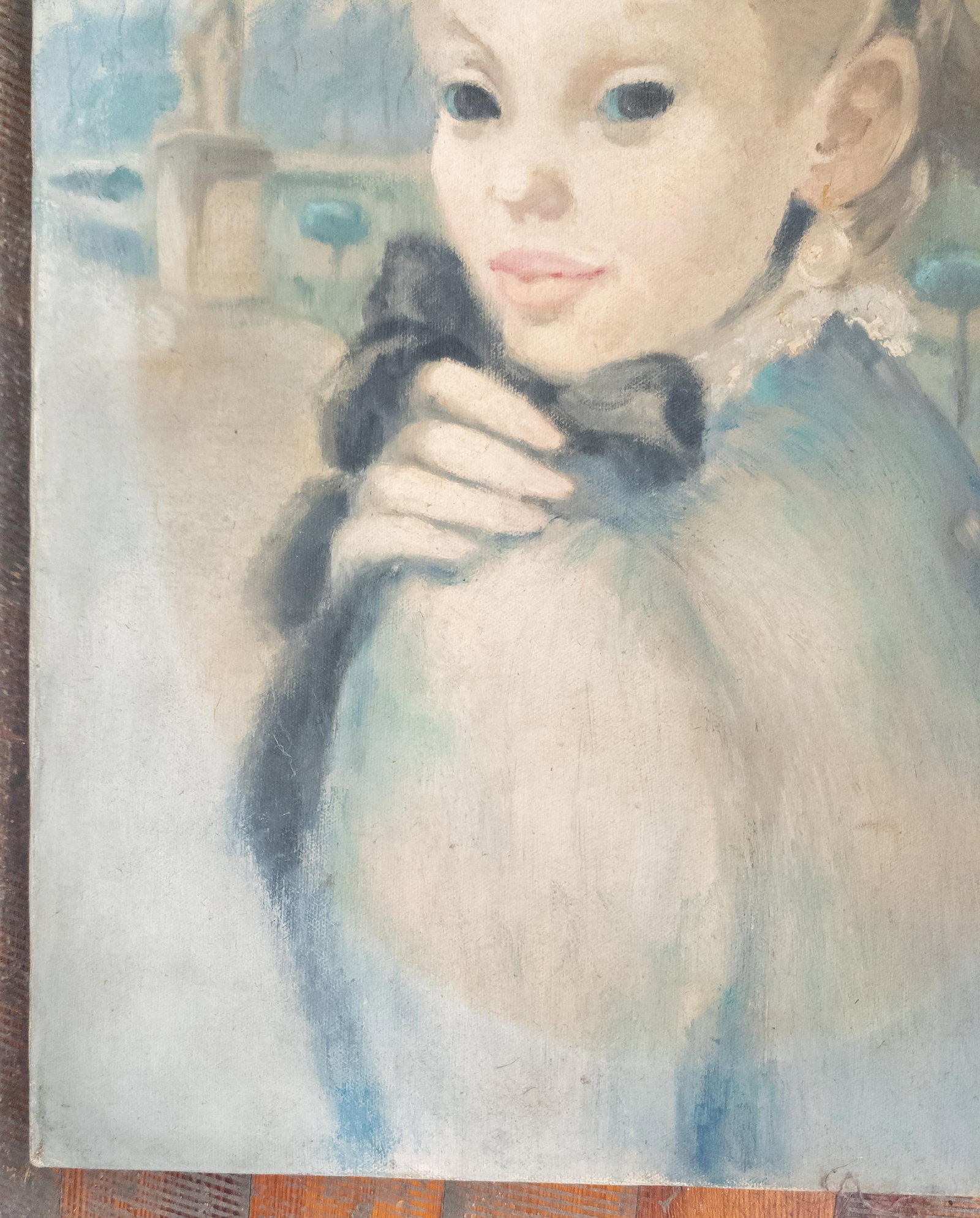 Mid-Century French Impressionist Style Painting of a Young Lady - 6