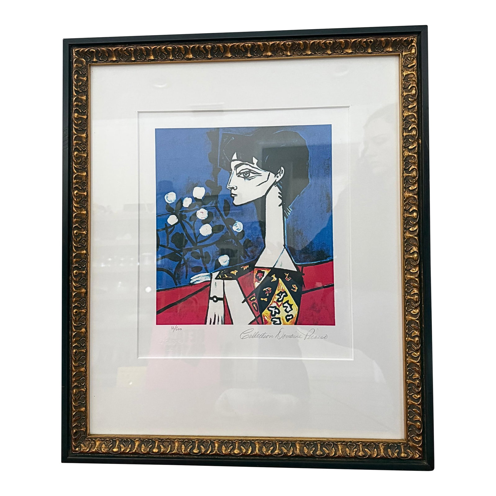 1950s Estate Signed Picasso Giclee Print #12, Portrait of Jacqueline Roque With Flowers (1 of 4)