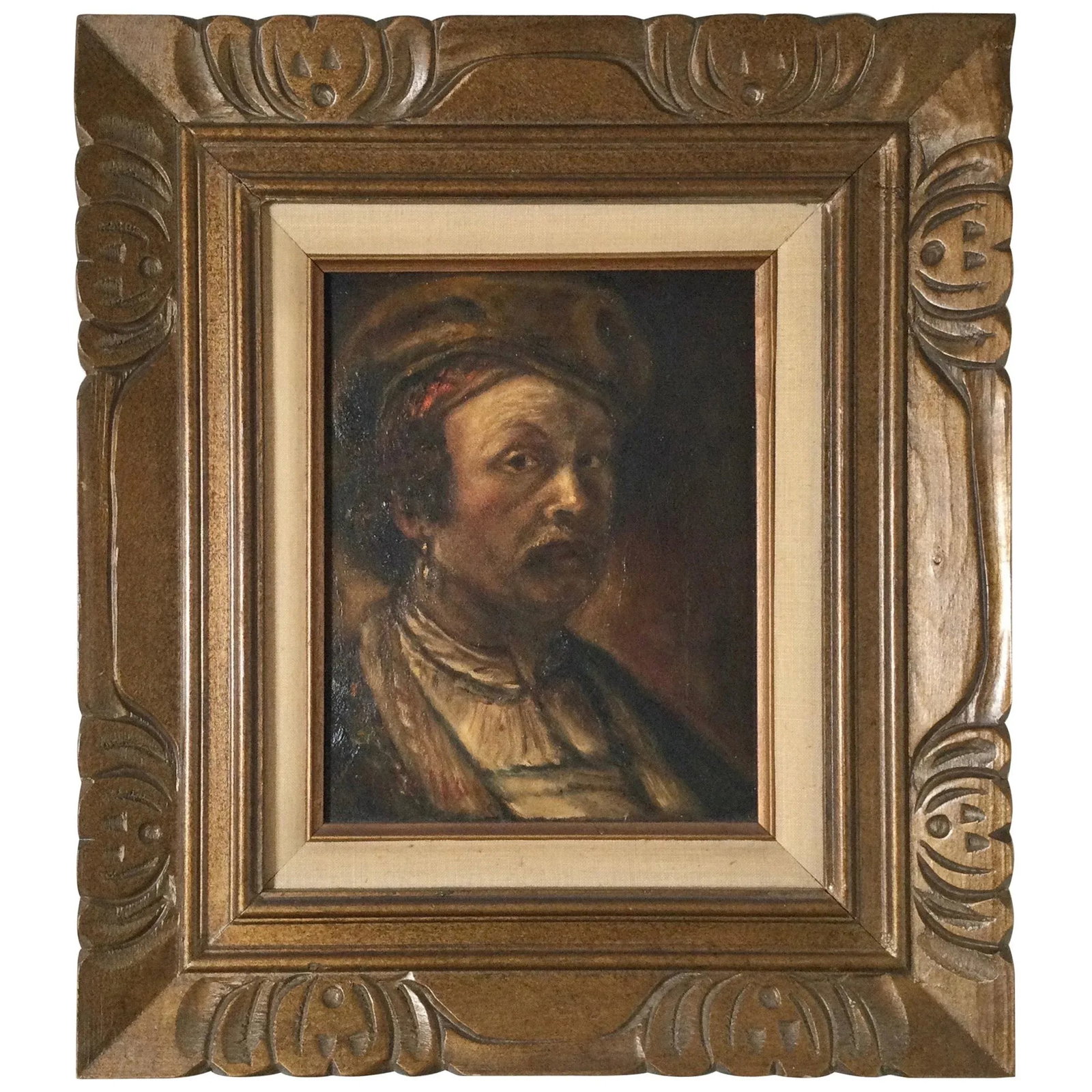 Mid 20th Century Portrait of a Medieval Man Oil Painting Signed Costello, Framed - 12