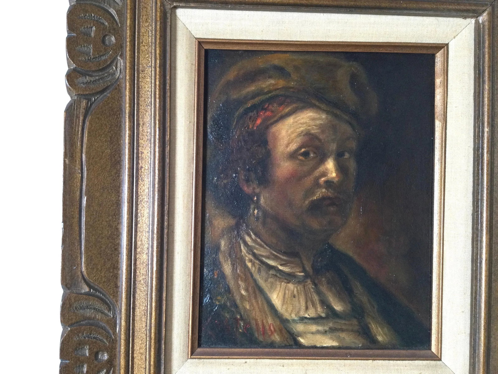 Mid 20th Century Portrait of a Medieval Man Oil Painting Signed Costello, Framed - 2