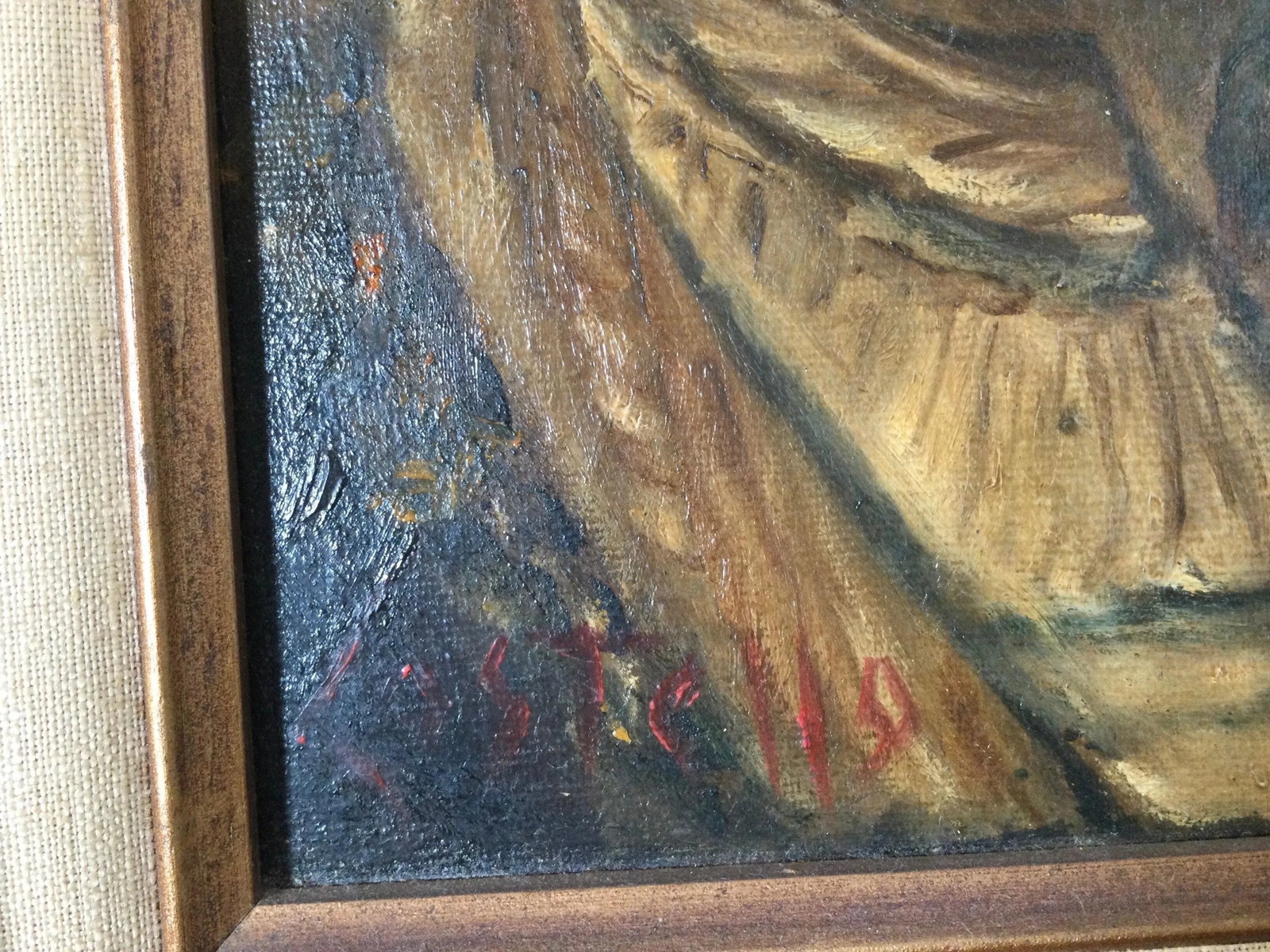 Mid 20th Century Portrait of a Medieval Man Oil Painting Signed Costello, Framed - 6
