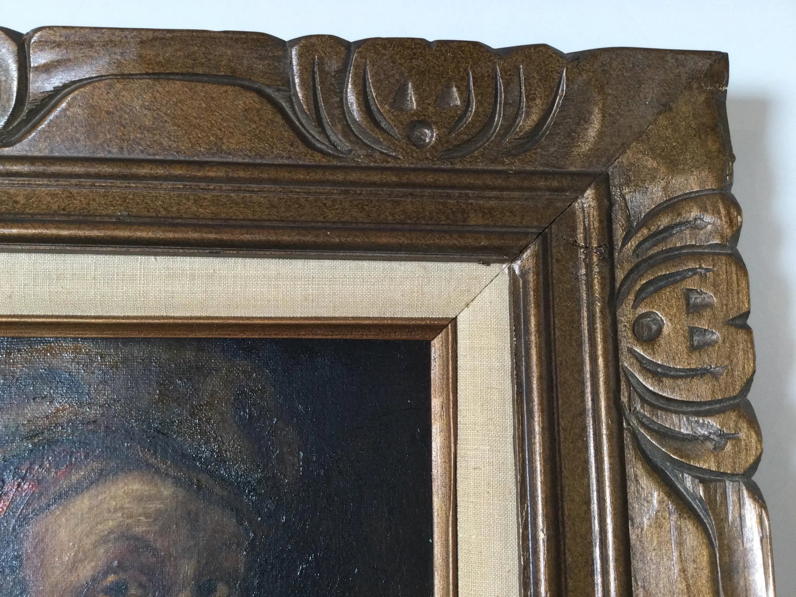 Mid 20th Century Portrait of a Medieval Man Oil Painting Signed Costello, Framed - 9