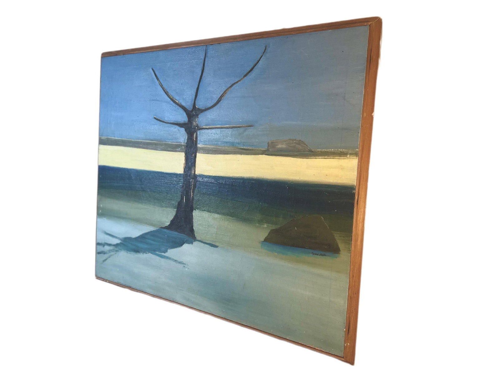 1960s Genevieve "Gen" Ash "Requiem" Modernist Landscape Oil Painting - 3