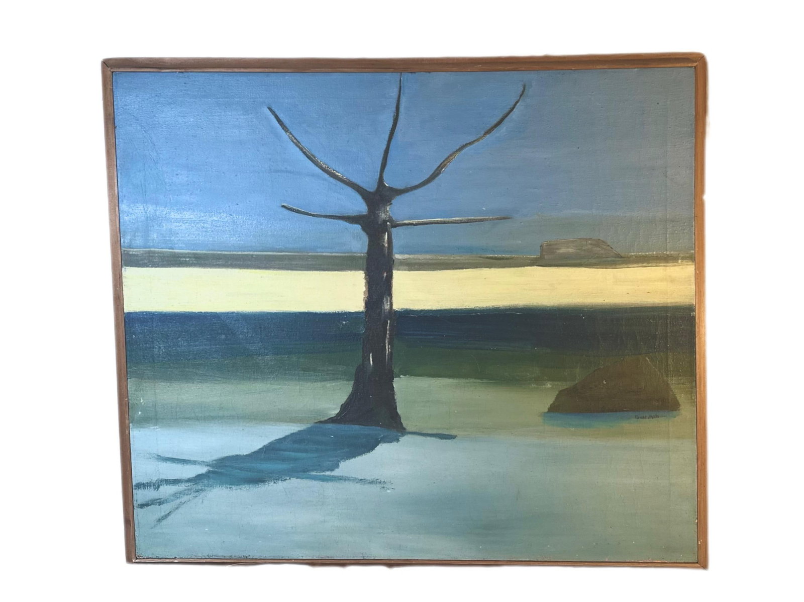 1960s Genevieve "Gen" Ash "Requiem" Modernist Landscape Oil Painting - 4