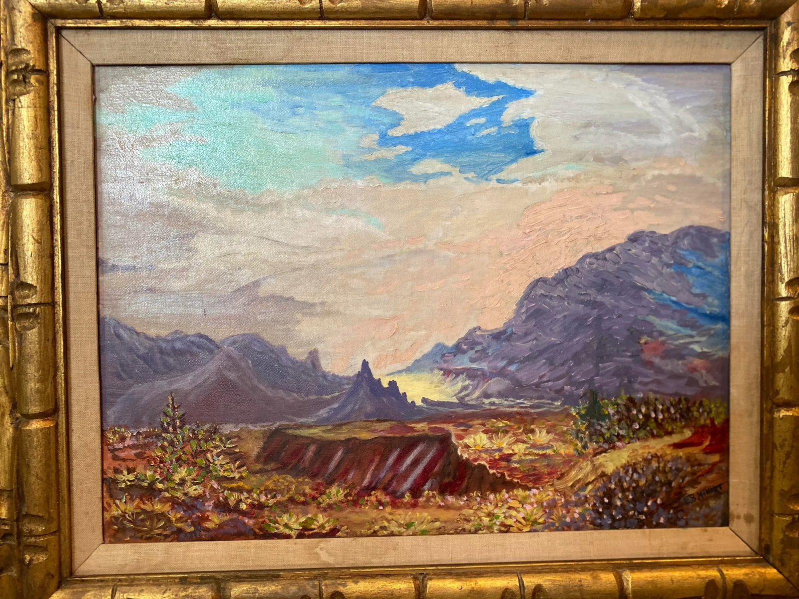 Mid 20th Century California Landscape Oil Painting by Edith Helen Boyd Nihart, Framed - 2