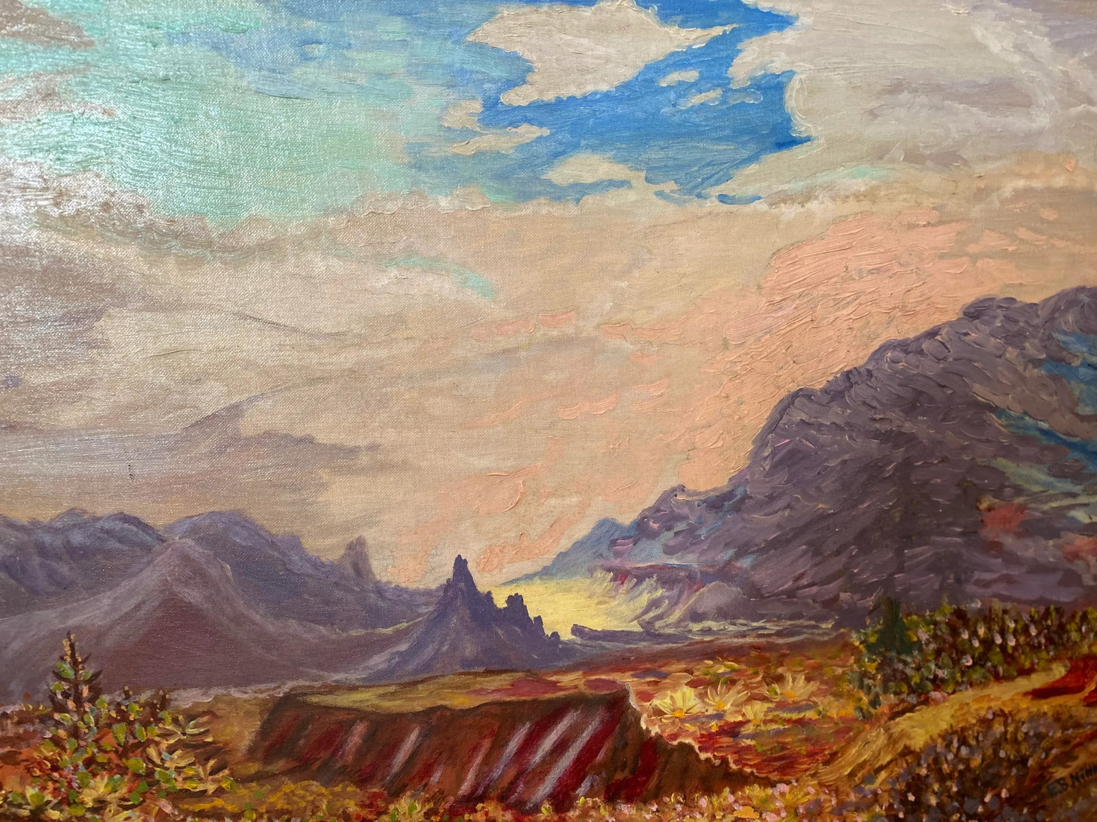 Mid 20th Century California Landscape Oil Painting by Edith Helen Boyd Nihart, Framed - 6
