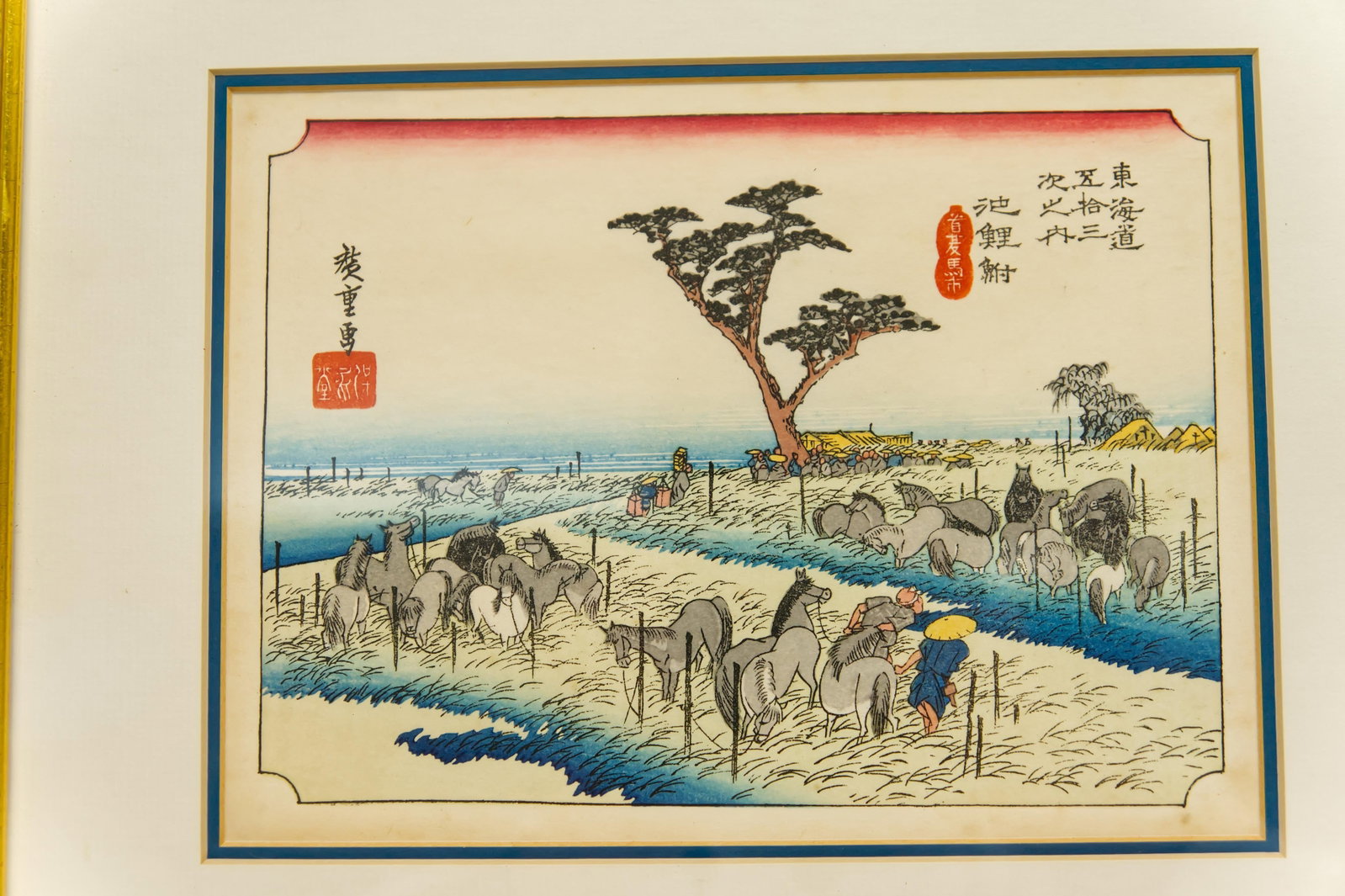Tokaido Road Series by Ando Hiroshige Japanese Woodblock Prints a Pair - 3