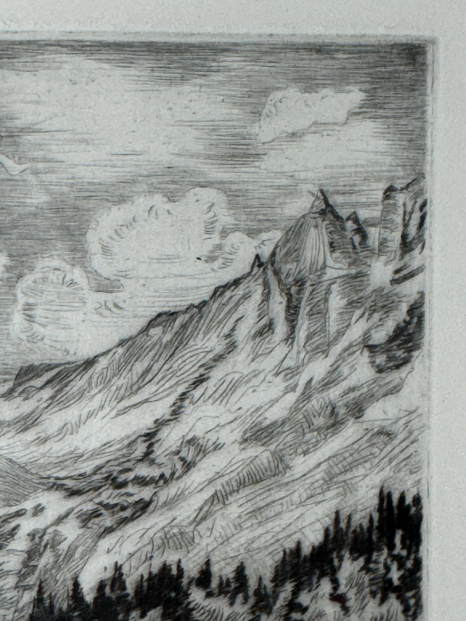 1920s Lyman Byxbe "Dream Lake" Original Etching, Rocky Mountain Landscape - 6