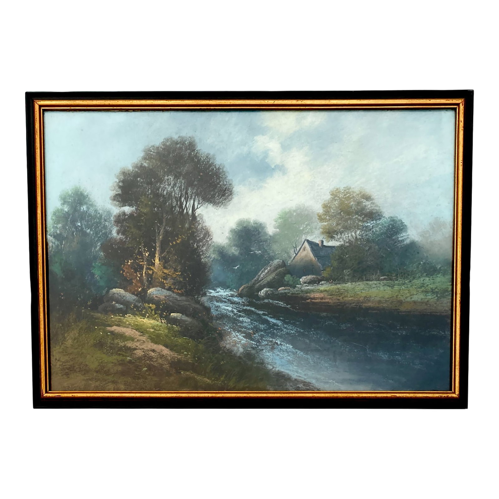 Antique Hudson River School Style Pastoral Landscape Painting (1 of 9)