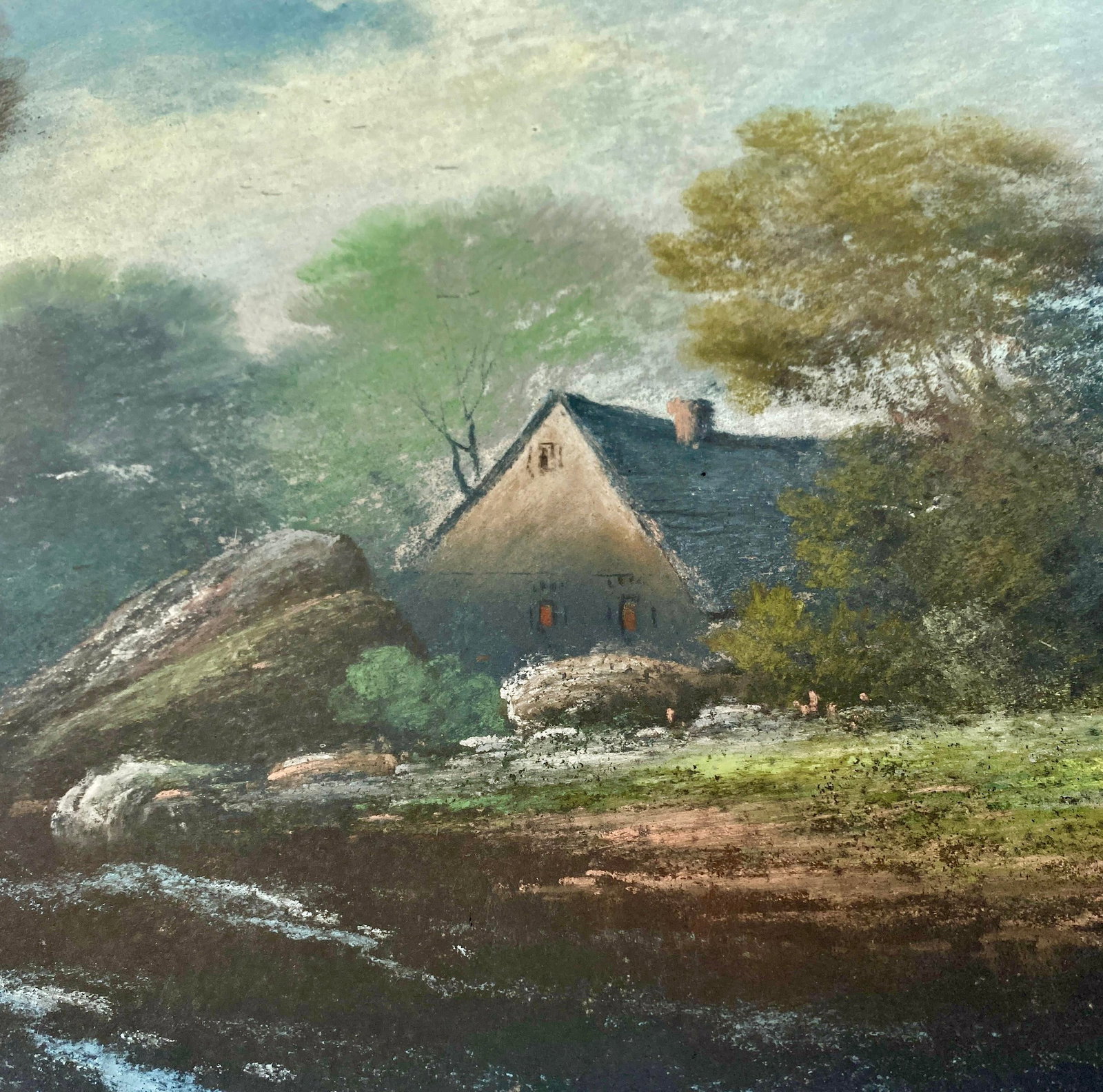 Antique Hudson River School Style Pastoral Landscape Painting - 2
