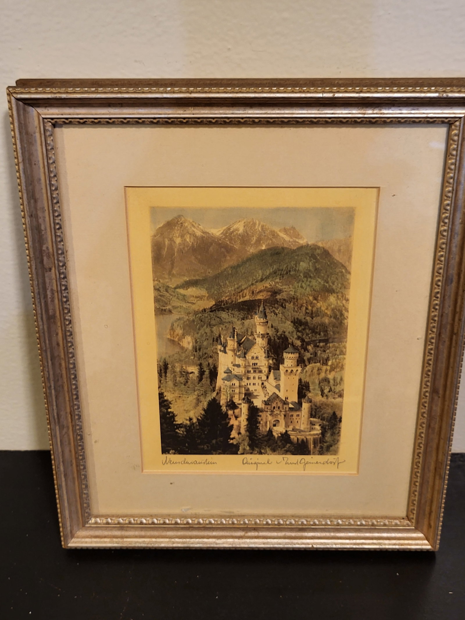 Late 19th Century Ernst Geissendorfer Neuschwanstein Castle Frame Original Signed Framed - 2