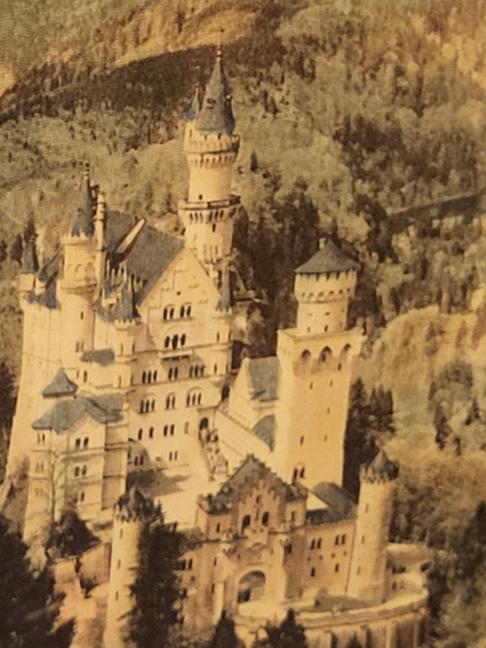 Late 19th Century Ernst Geissendorfer Neuschwanstein Castle Frame Original Signed Framed - 7