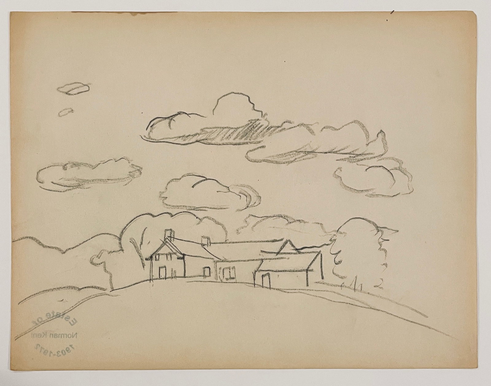 1940s Norman Kent Landscape Drawing - 2