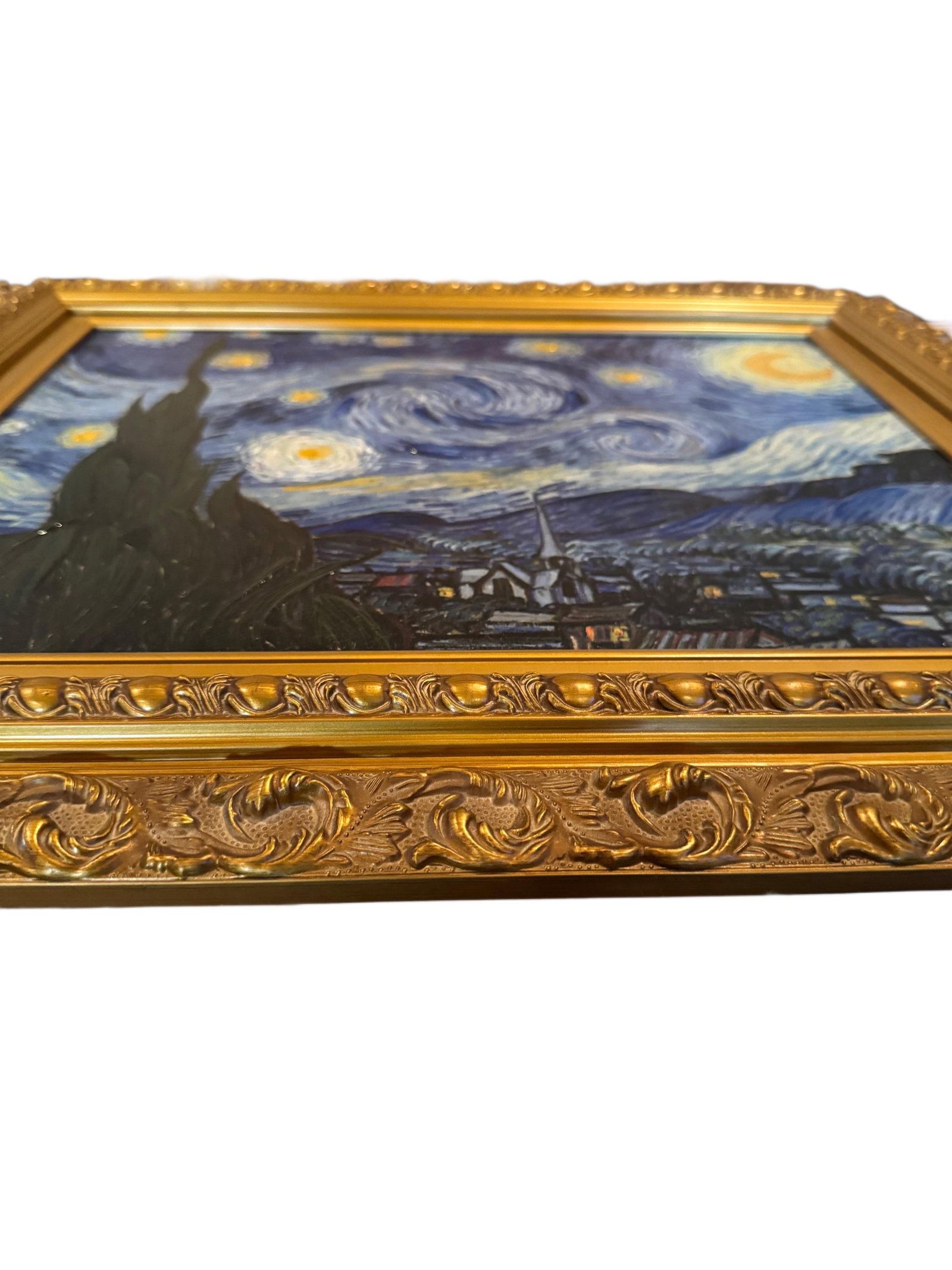 Late 20th Century Hand Painted Reproduction of Vincent Van Gogh's "Starry Nights" With Certificate o - 7