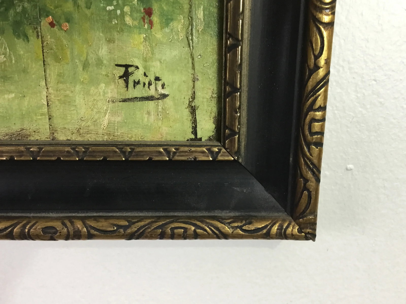 1940s Folk Art Style Figurative Oil Painting, Framed - 3