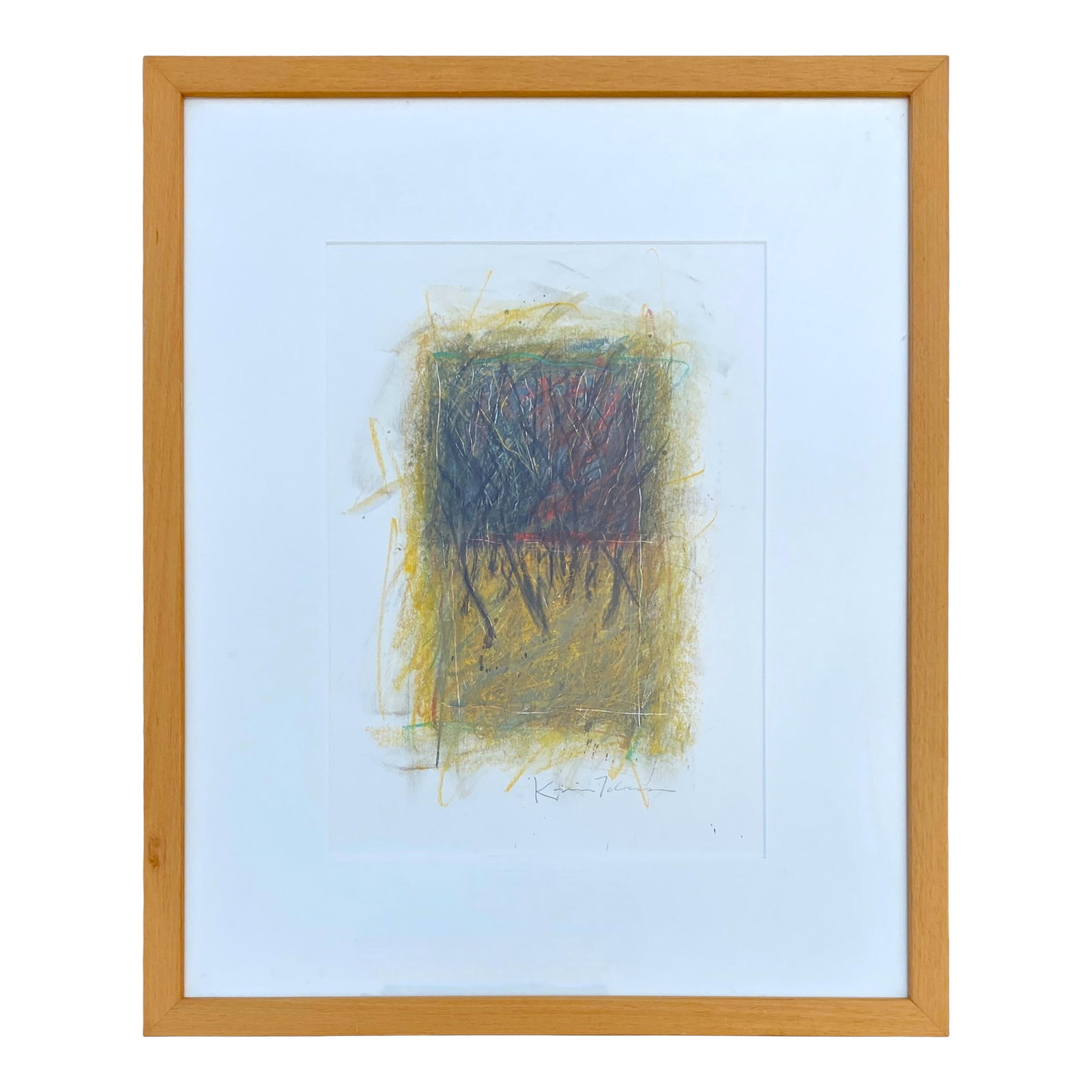 1990s New Mexico Artist Kevin Tolman Mixed Media Original Painting "In the Bosque" Southwestern Art (1 of 9)