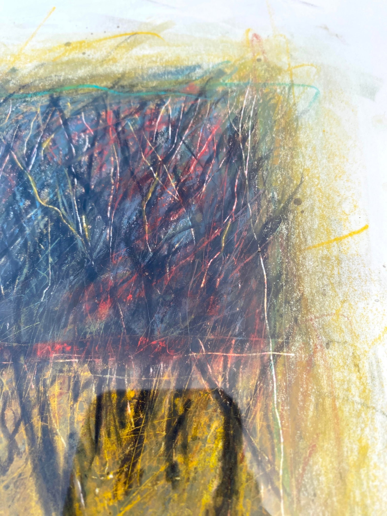 1990s New Mexico Artist Kevin Tolman Mixed Media Original Painting "In the Bosque" Southwestern Art - 5