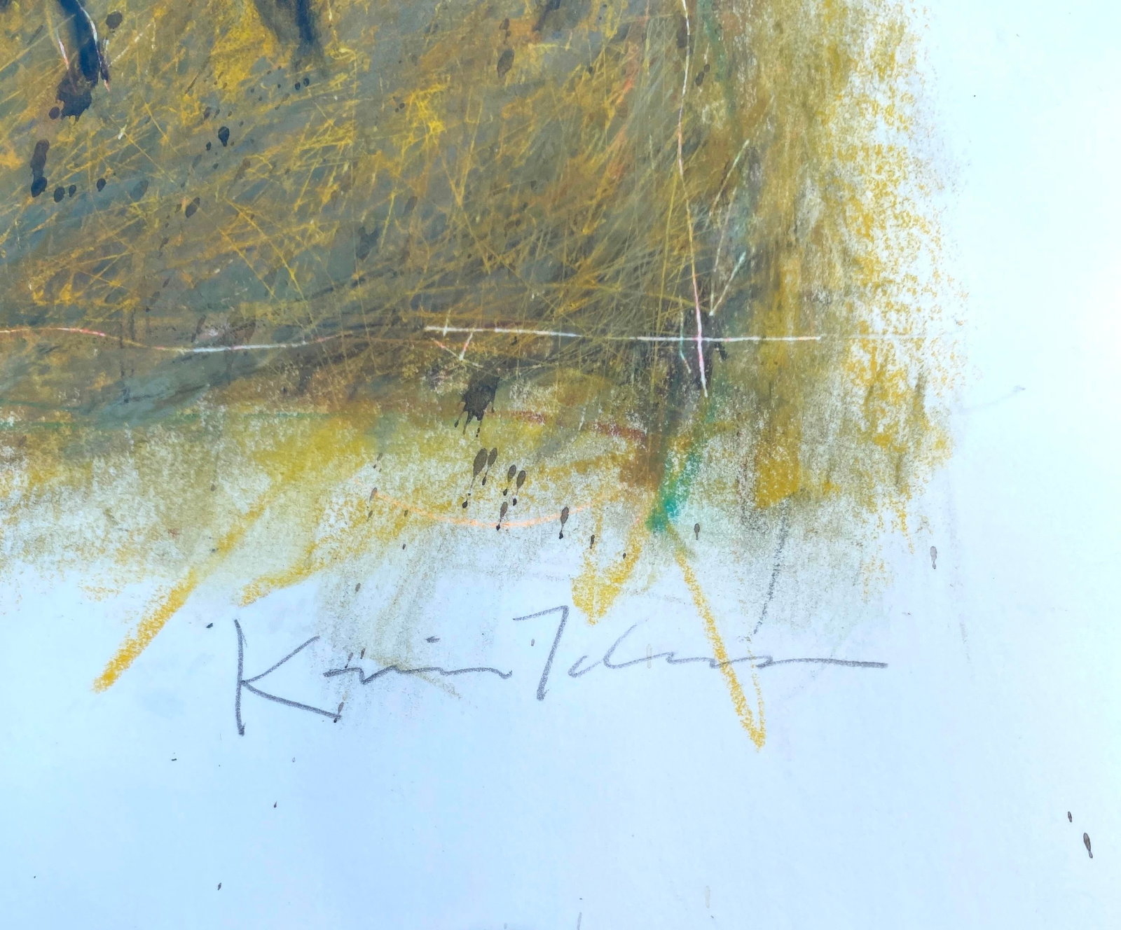 1990s New Mexico Artist Kevin Tolman Mixed Media Original Painting "In the Bosque" Southwestern Art - 6
