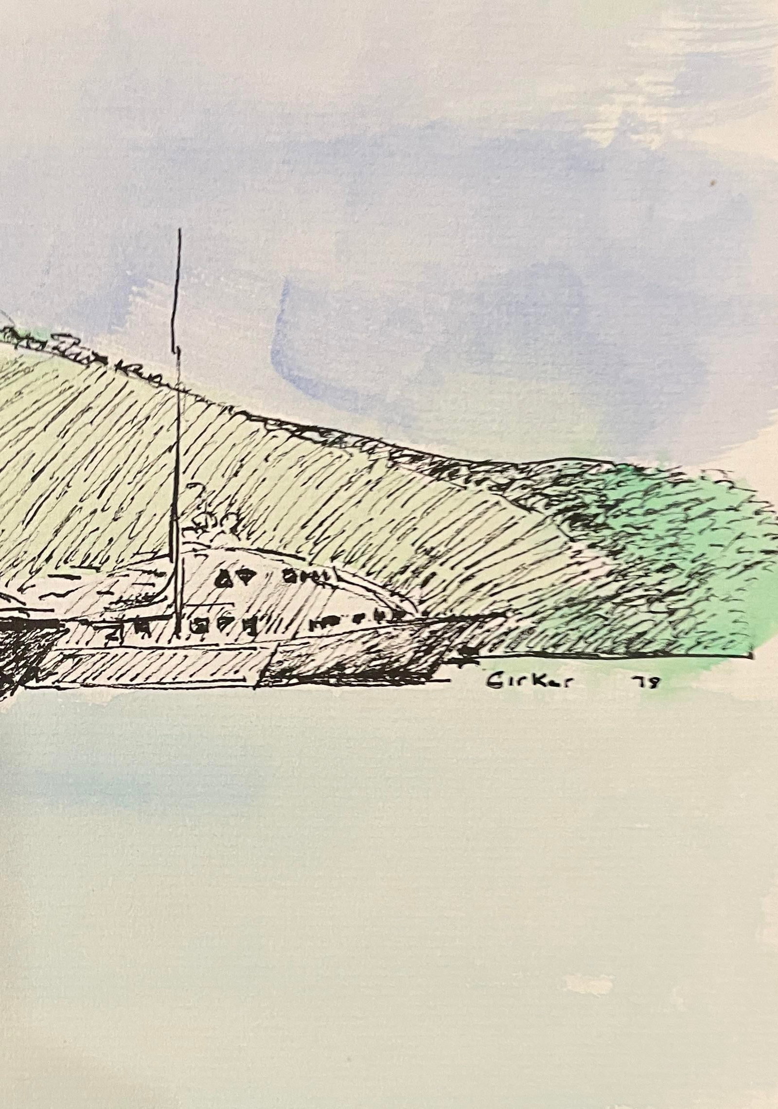 1978 Puerto Rico Harbor Painting by Hayward Cirker - 2