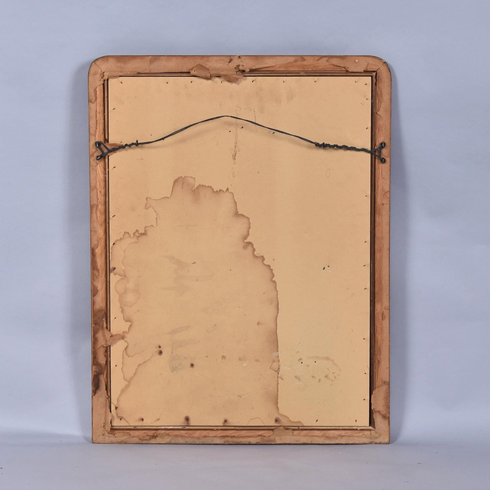 Hand-Carved Wood Relief Portrait With Leather Backdrop and Oak Frame - 13