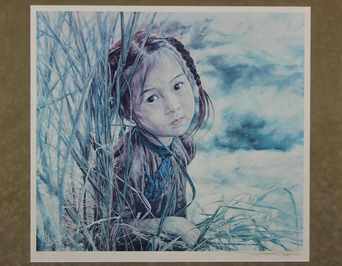 1990s Wai Ming "Lovely Bright Eyes" Signed & Numbered Lithograph Print W Coa - 2