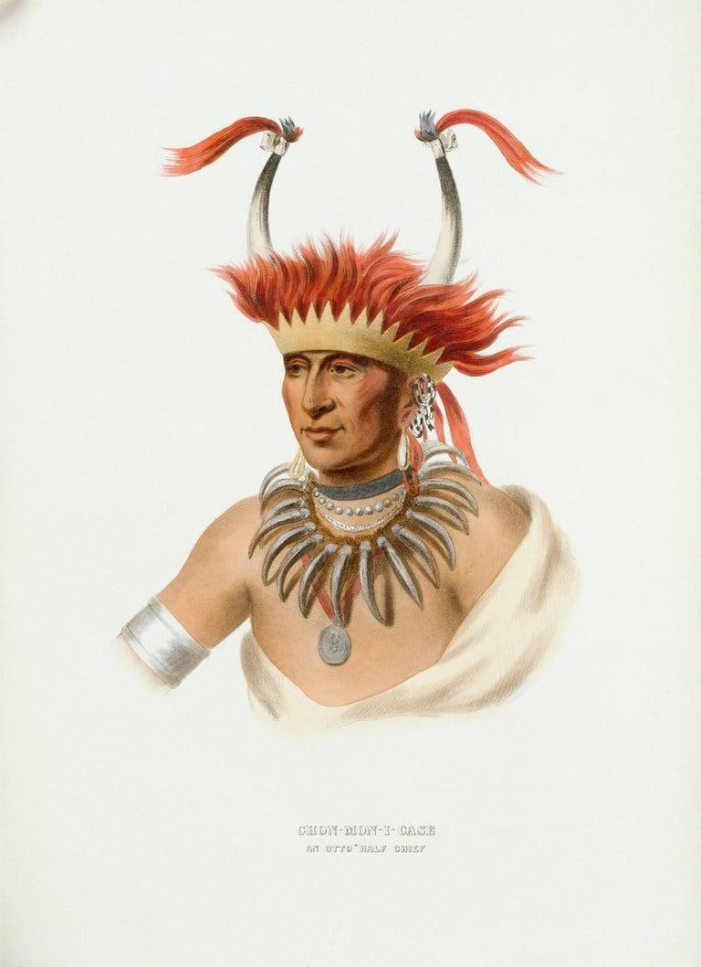 Late 20th Century Portrait Lithograph of Ottoe Chief Chono Ca Pe After Lehman & Duval, Framed - 3
