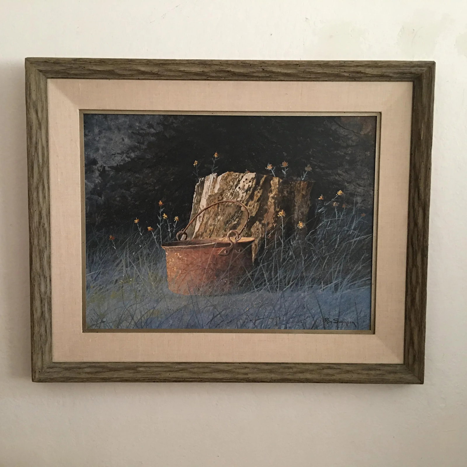 1960s Rustic Still Life Painting by Ray Swanson, Framed - 7
