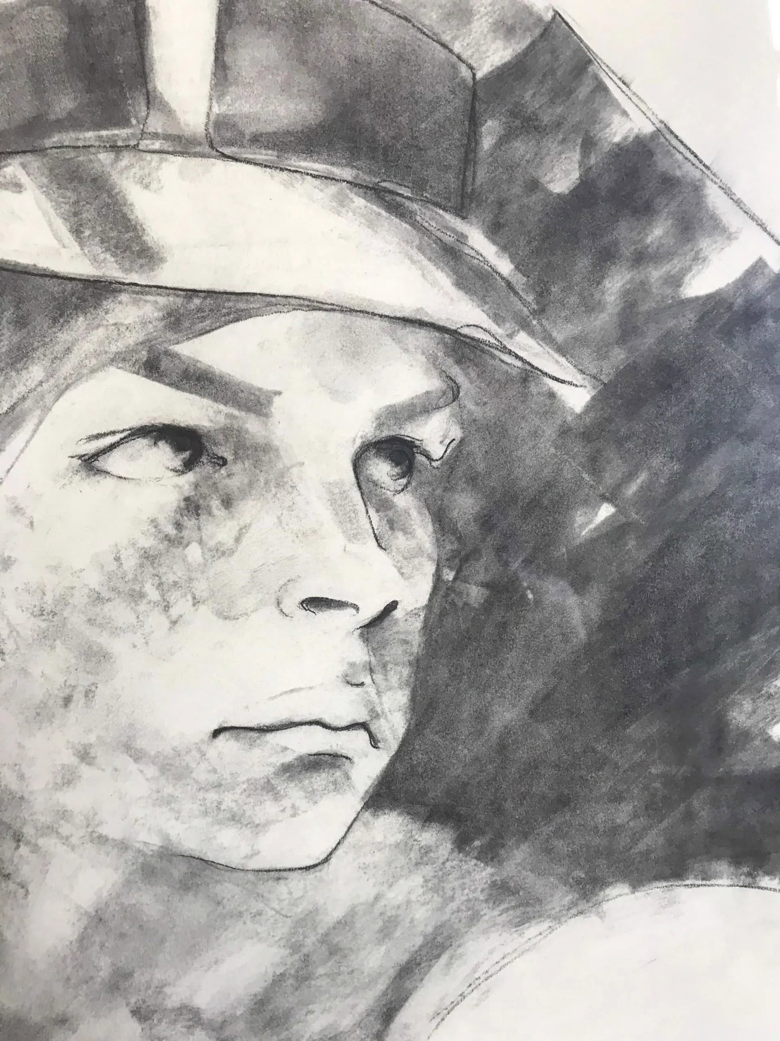 Late 20th Century "Young Man in Hat" "Young Man in Hat" - Portrait Drawing of a Boy by George Dureau - 2