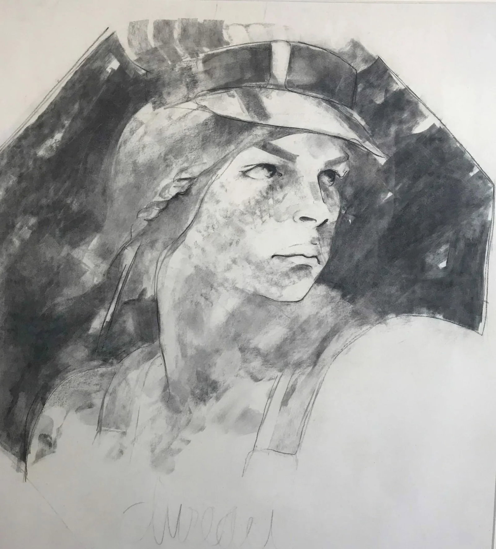 Late 20th Century "Young Man in Hat" "Young Man in Hat" - Portrait Drawing of a Boy by George Dureau - 5