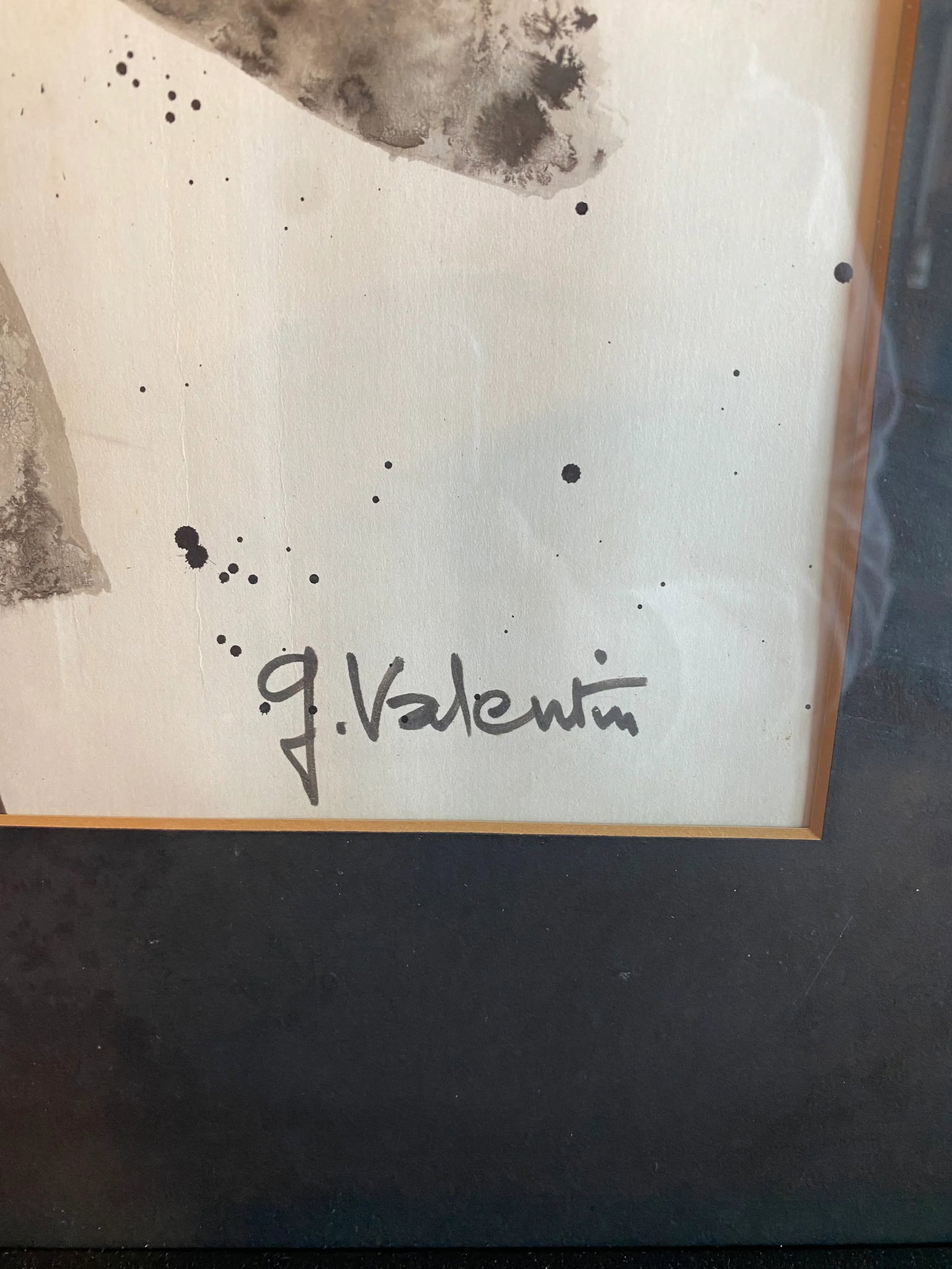 Mid 20th Century Gilbert Valentin Original Modernist Abstract Portrait Painting, Framed - 8