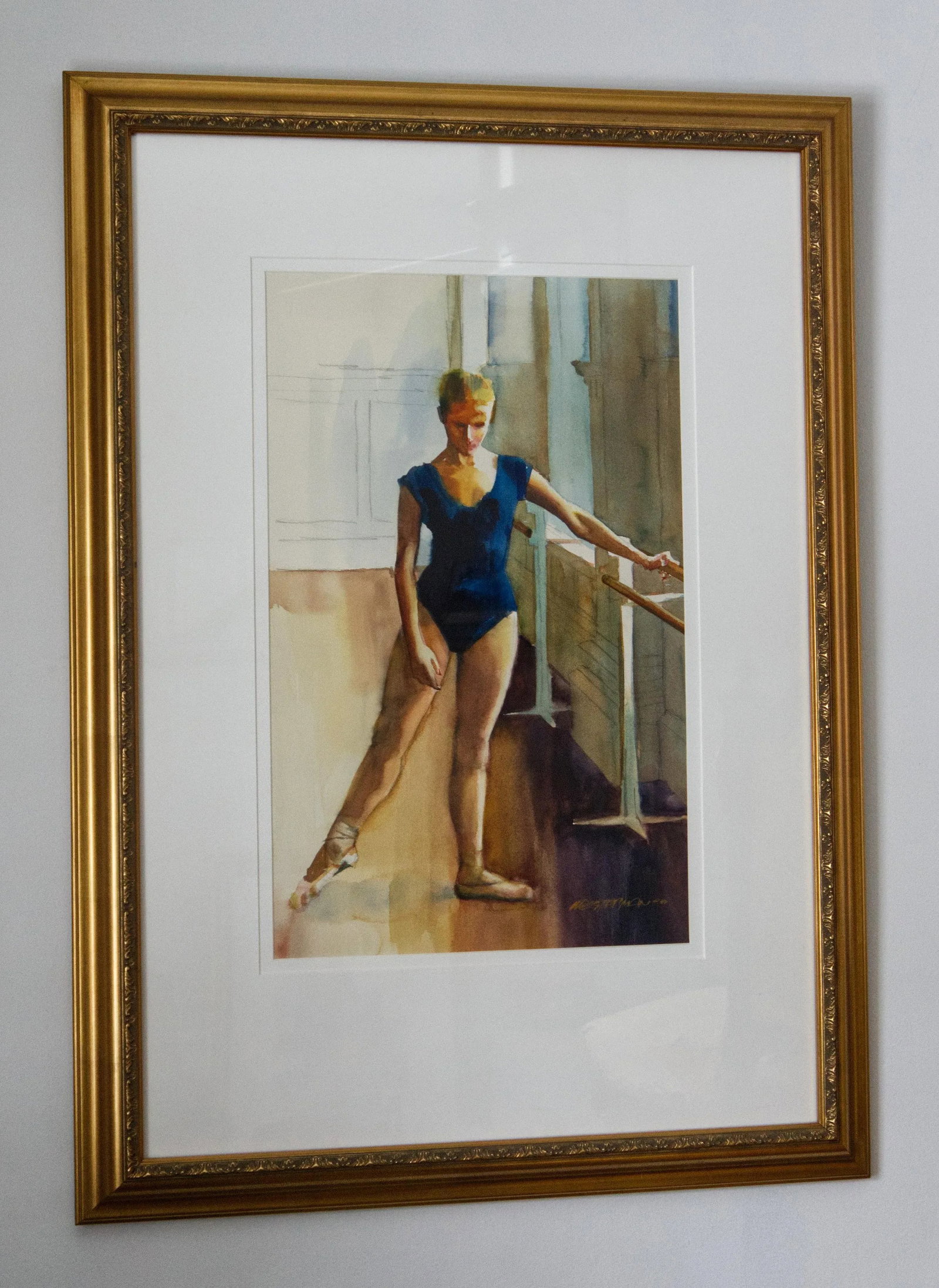 Late 20th Century Arne Westerman Watercolor Painting of a Ballerina, Framed - 8