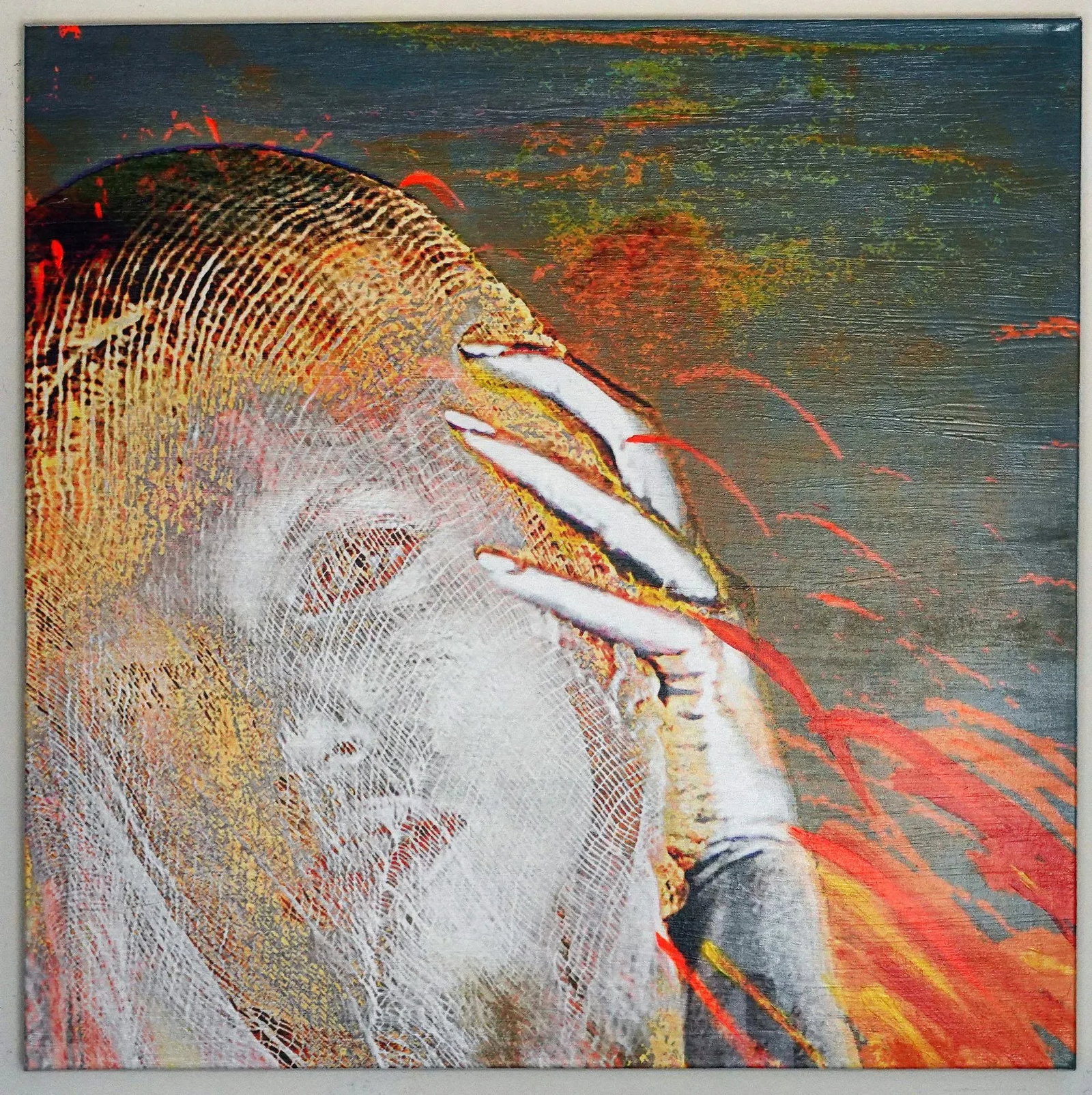 Magma Contemporary Abstract Portrait Painting on Canvas - Set of 4 - 3